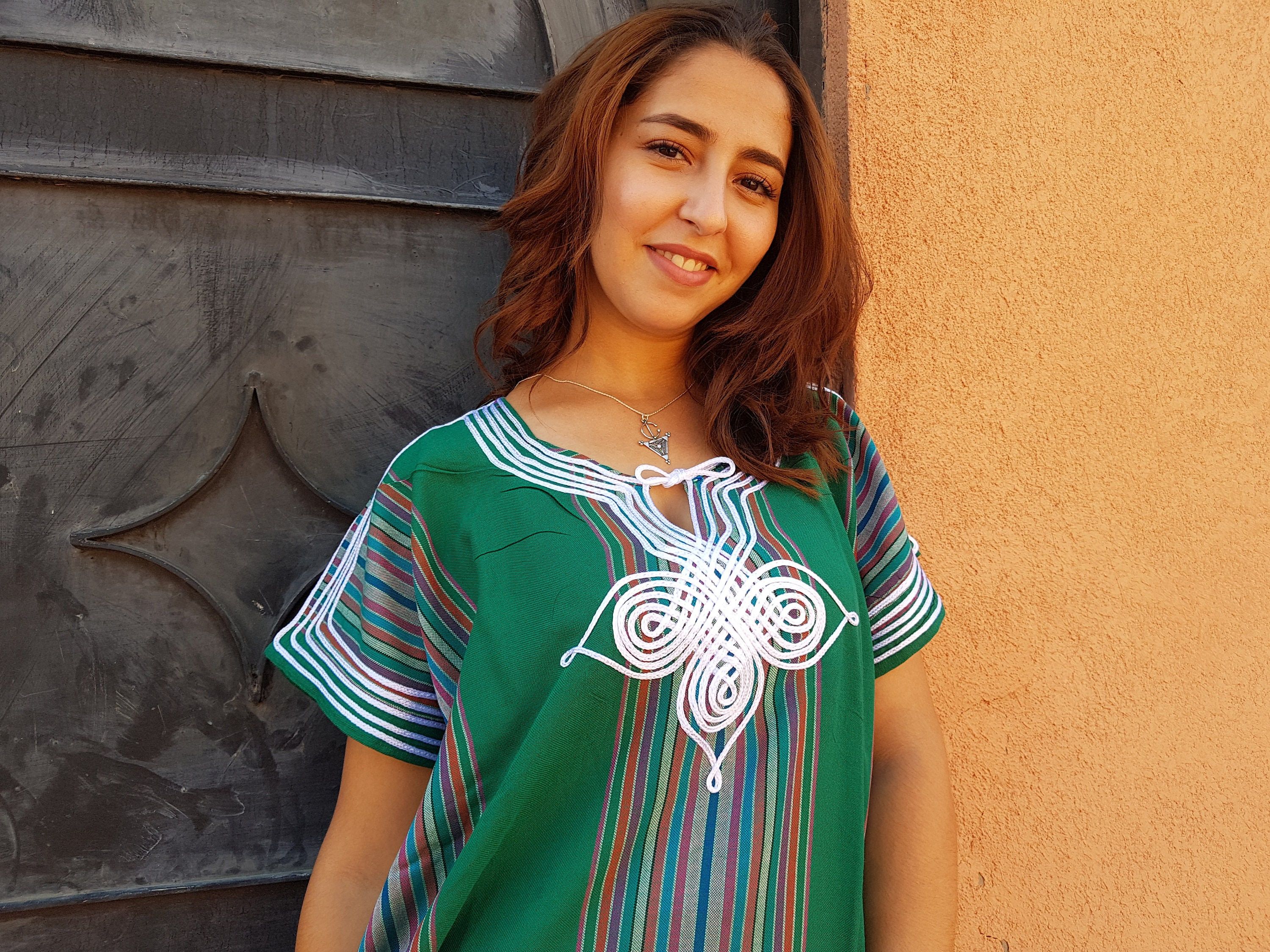 Designer × Handmade Green Moroccan Kaftan Size ONE SIZE - 3 Thumbnail