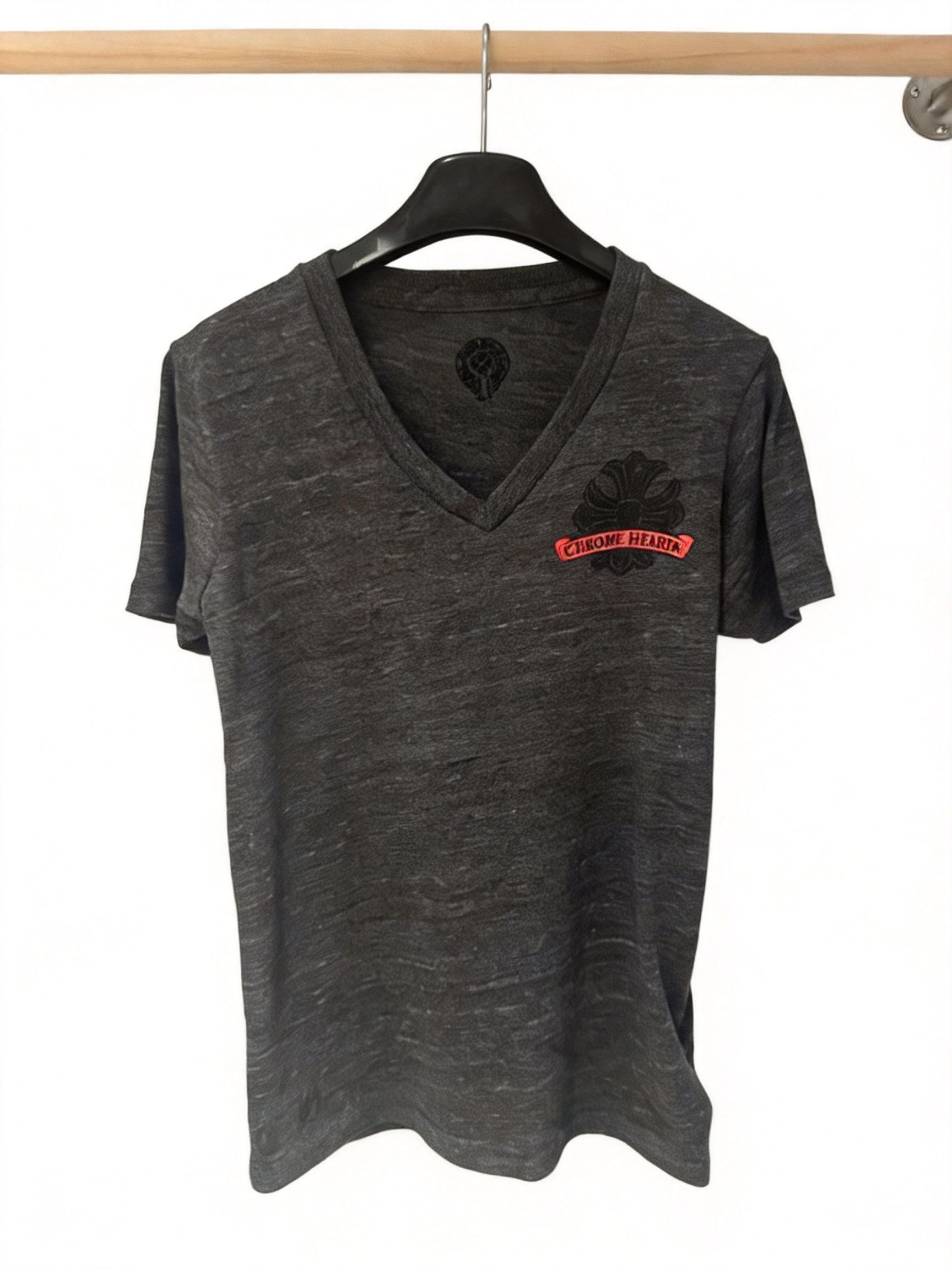 Chrome Hearts Chrome Hearts Gray V-Neck Short Sleeve T-Shirt | Grailed