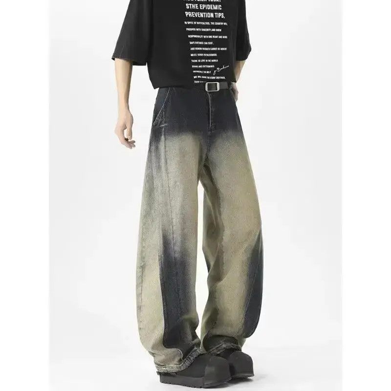 Japanese Brand Retro loose straight leg gradient jeans Size US 32 / EU 48 - 3 Thumbnail