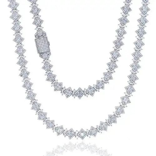 Other 50cm Length Silver Tennis Chain Necklace Size ONE SIZE - 3 Thumbnail