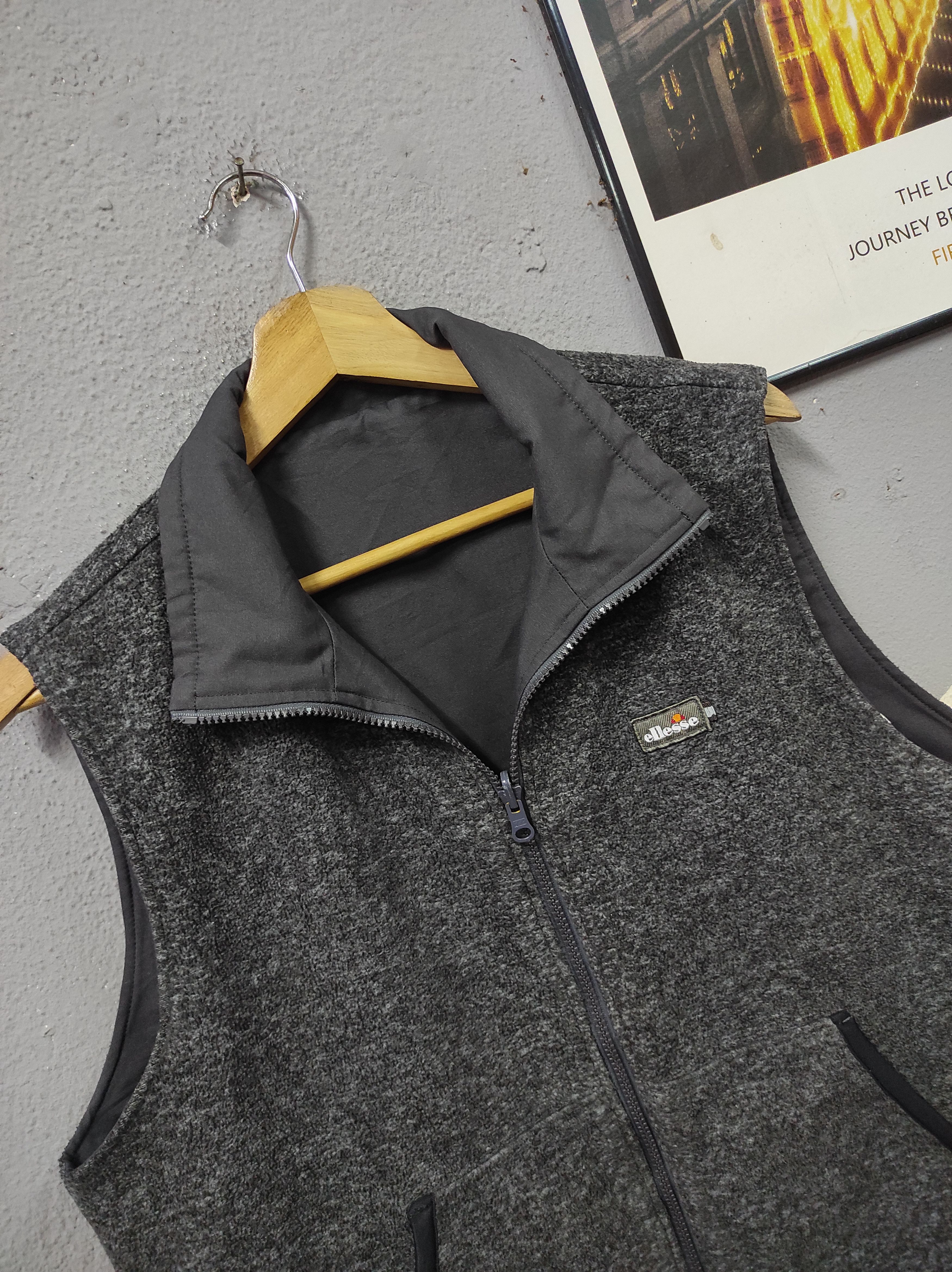 VTG ELLESSE EMBROIDERY VEST JACKET SLEEVELESS