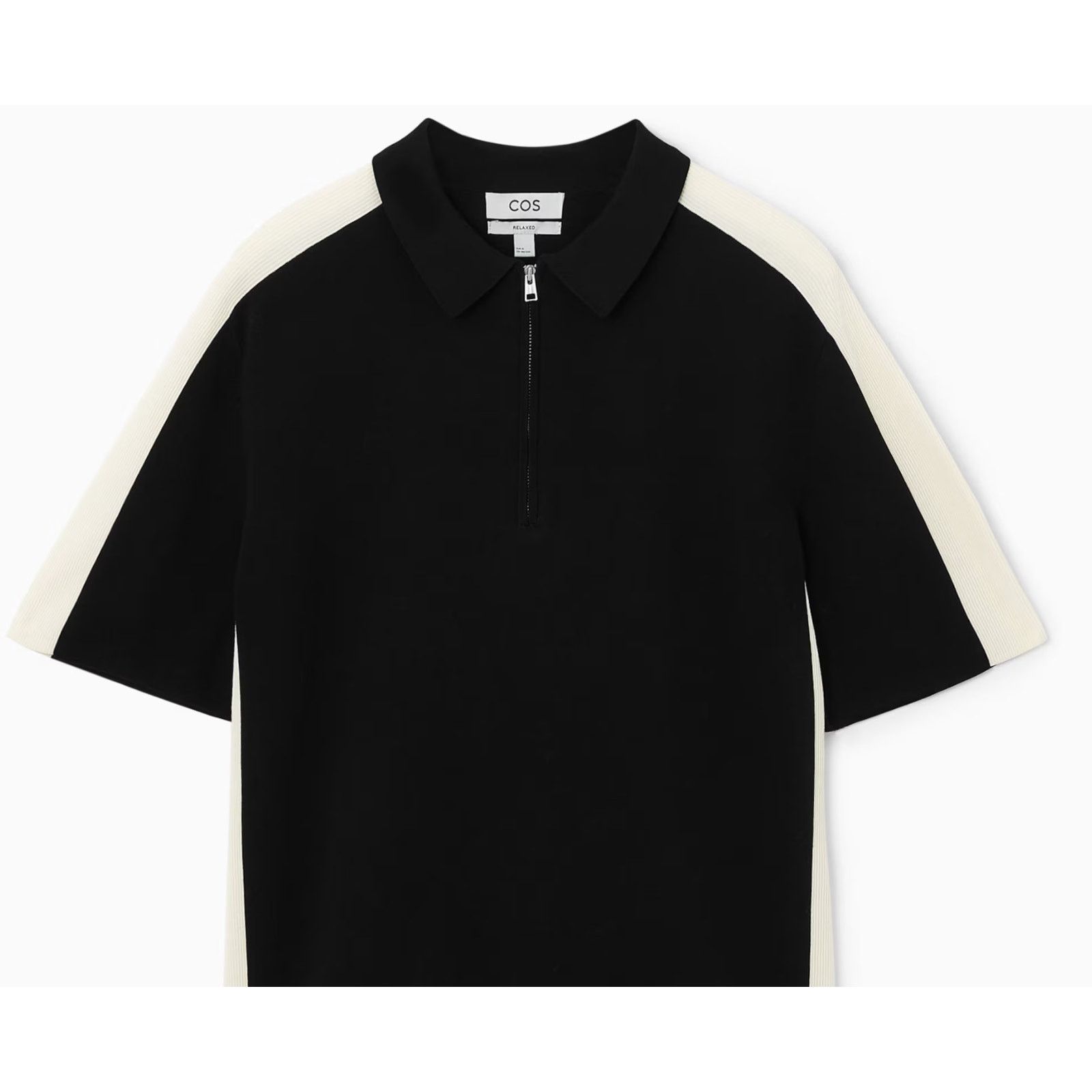 Relaxed Colour-Block Cotton Half-Zip Polo Shirt size XL