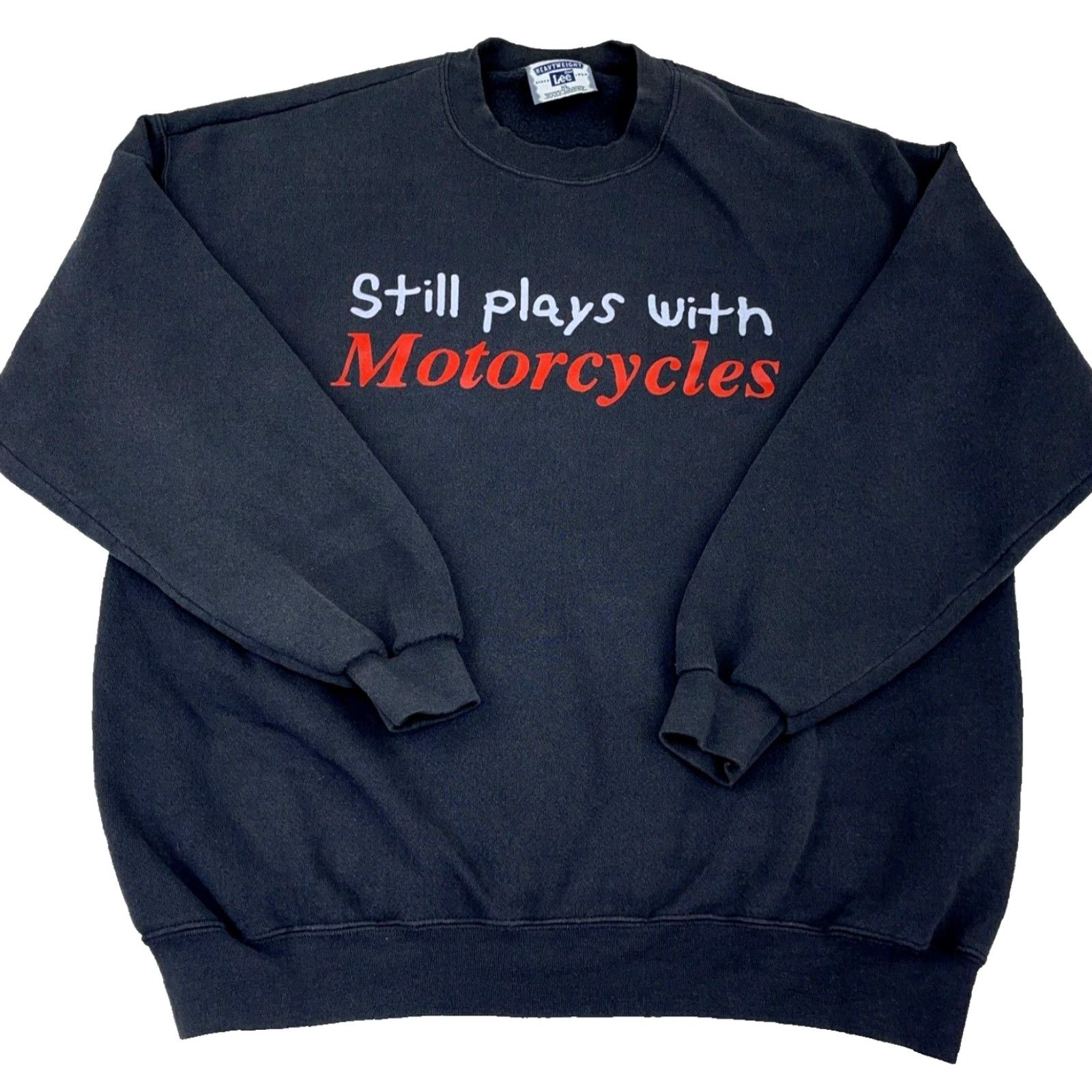 Lee VINTAGE Lee Sweatshirt Men XL Black Crew Neck Pullover Logo Graphic 90s Classic Grunge Retro Cycling Gym & Training Boys Mens Adults? Size US XL / EU 56 / 4 - 2 Thumbnail