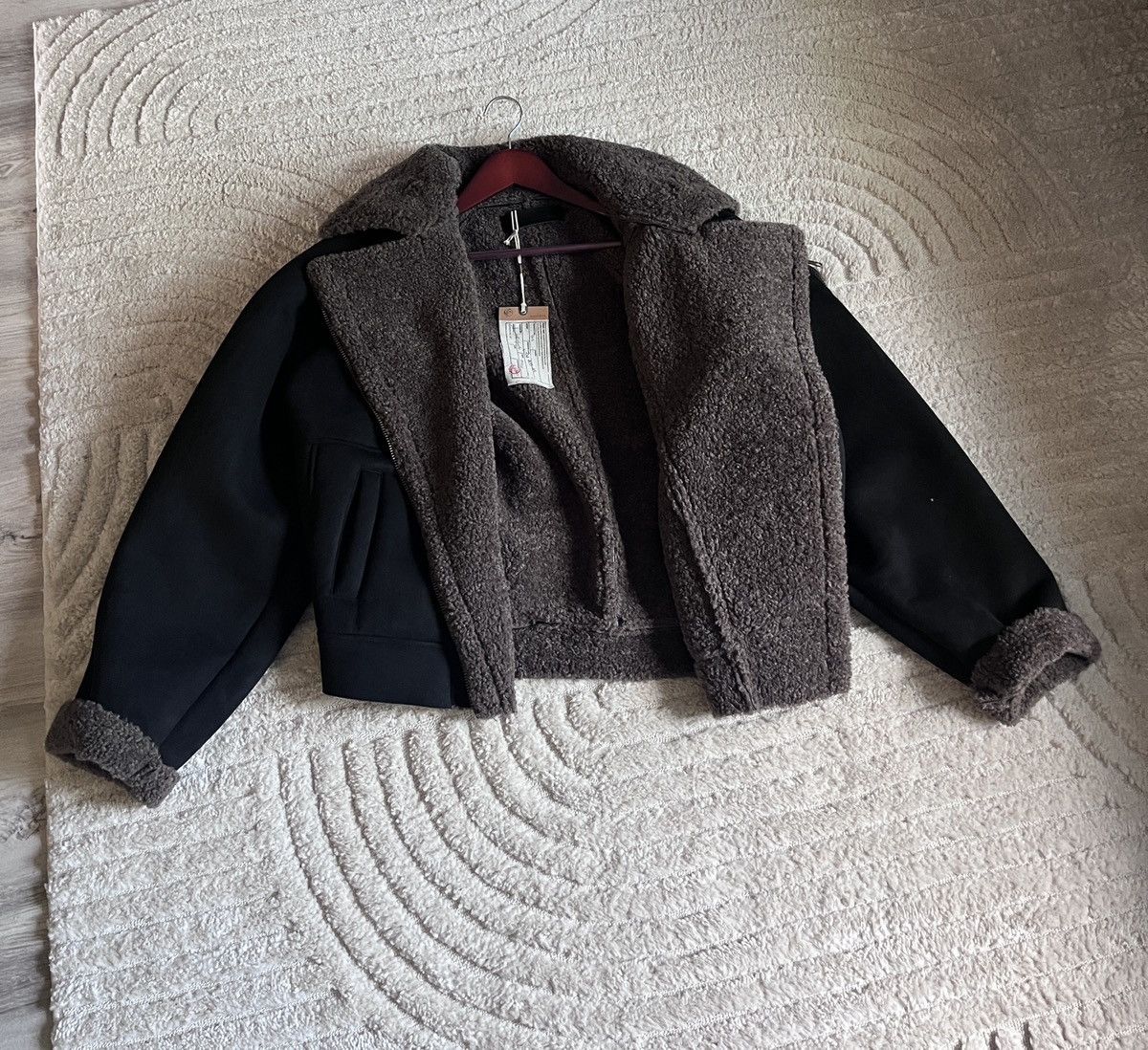 NO/FAITH STUDIOS HEAVY FLIGHT SHEARLING JACKET BROWN/BLACK