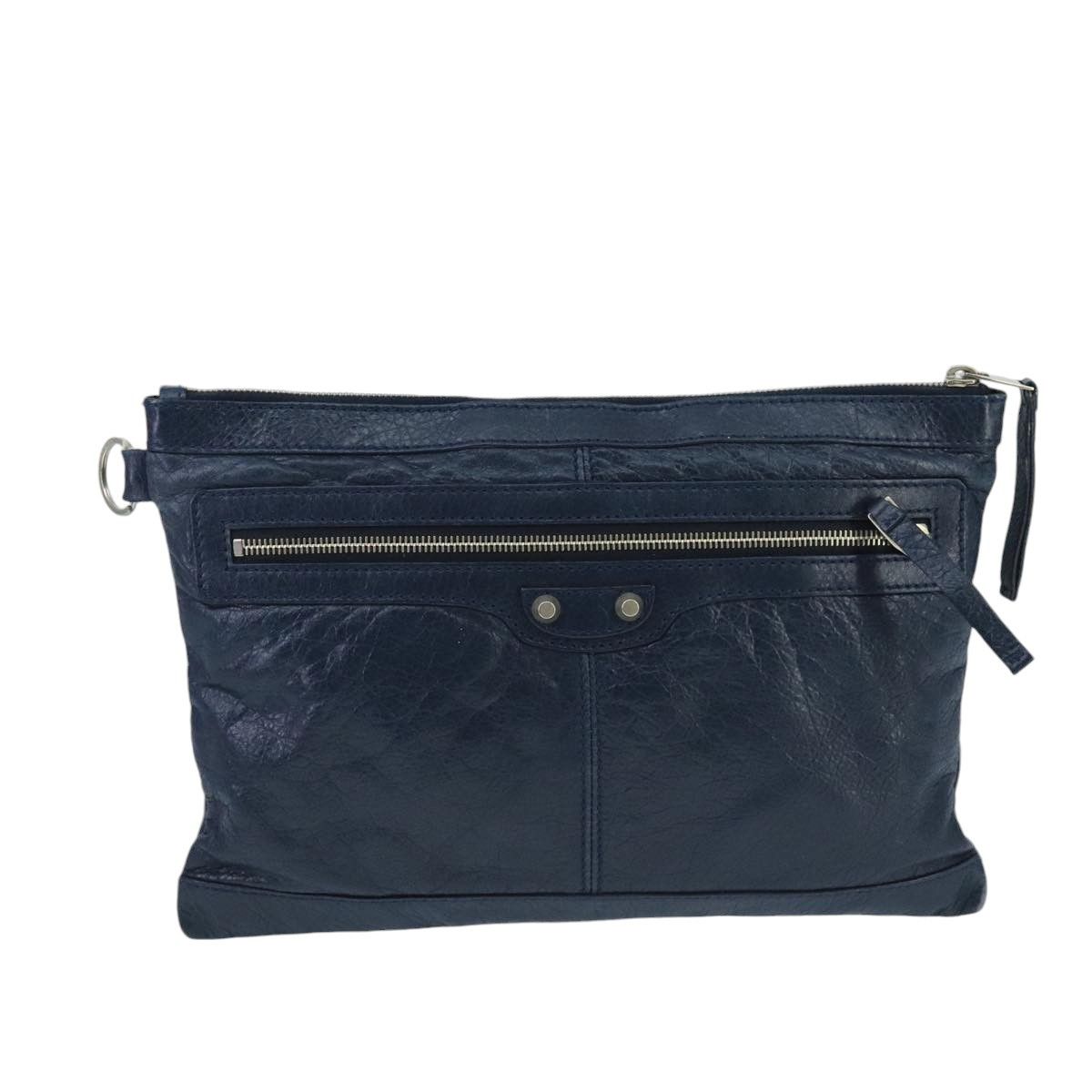 Balenciaga Classic Navy Leather Clutch Bag (Pre-Owned) Size ONE SIZE - 1 Thumbnail