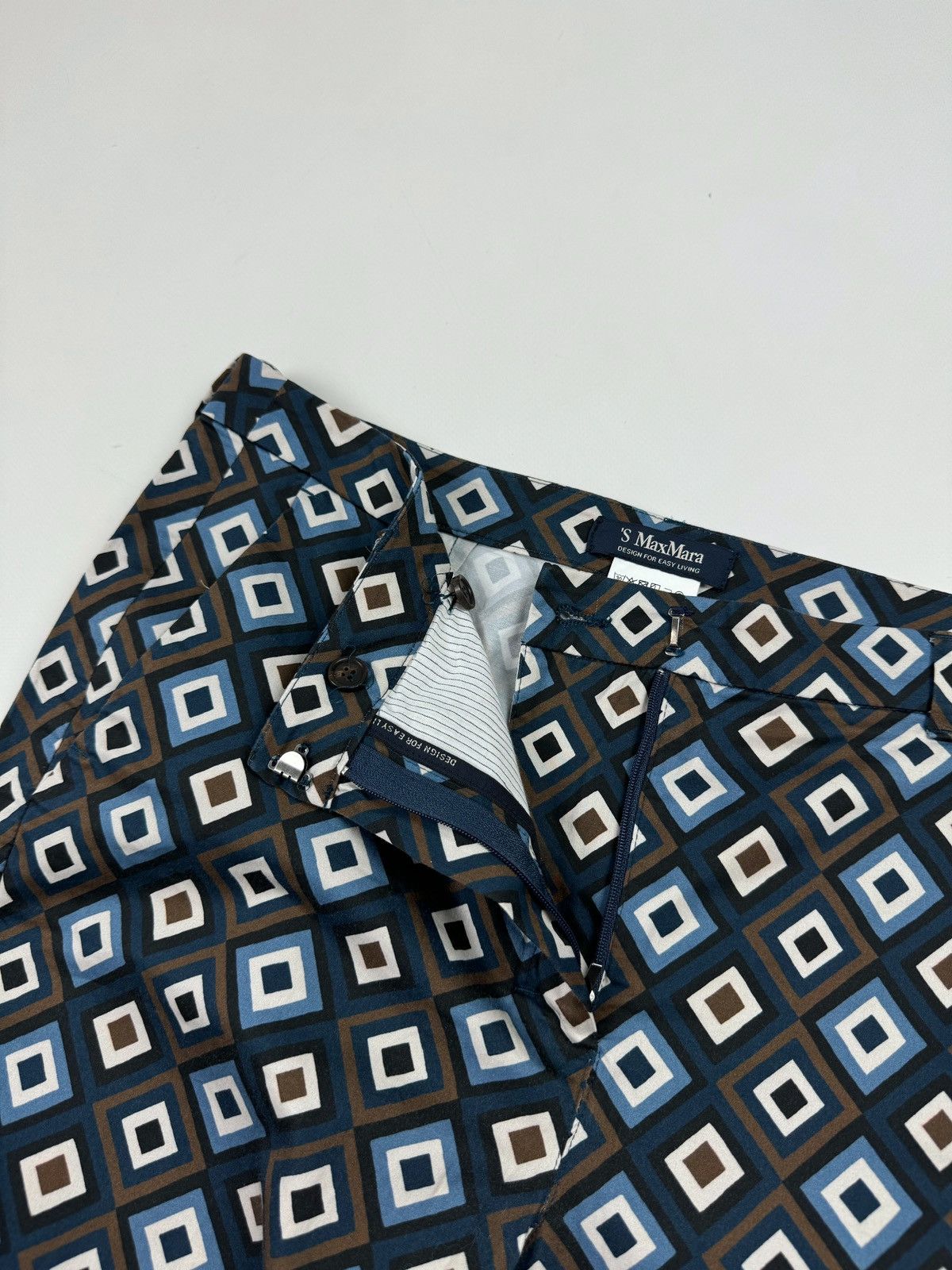 Max Mara ‘S Max Mara Geometric Pattern Wide Leg Pants Size 34" / US 12 / IT 48 - 3 Thumbnail