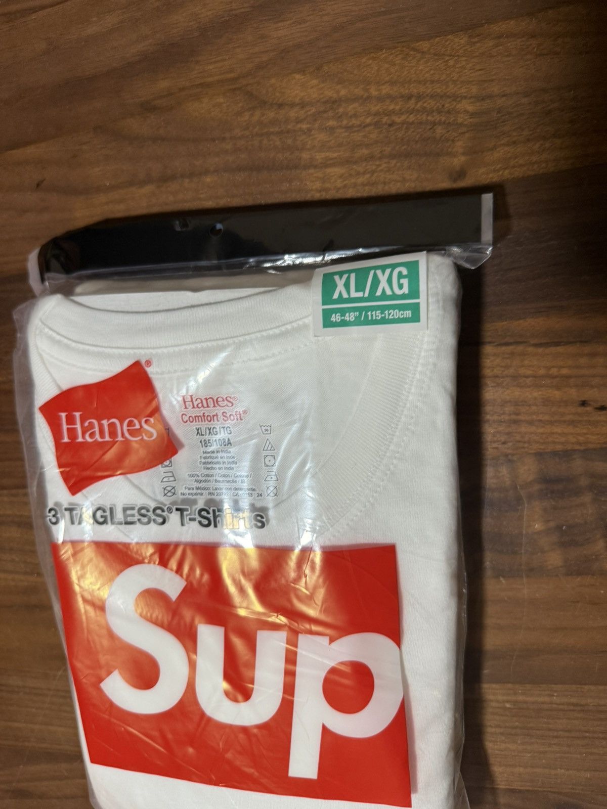 Hanes × Supreme Supreme Hanes Tagless Tees Size XL 3-Pack White T-Shirt Size US XL / EU 56 / 4 - 5 Thumbnail