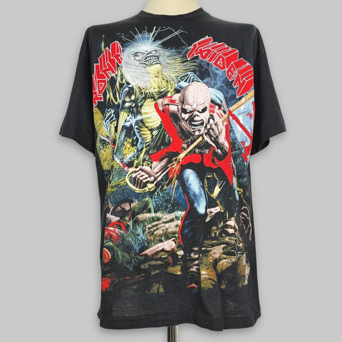 Vintage 90s Iron Maiden ‘The Trooper’ All Over Euro T Shirt