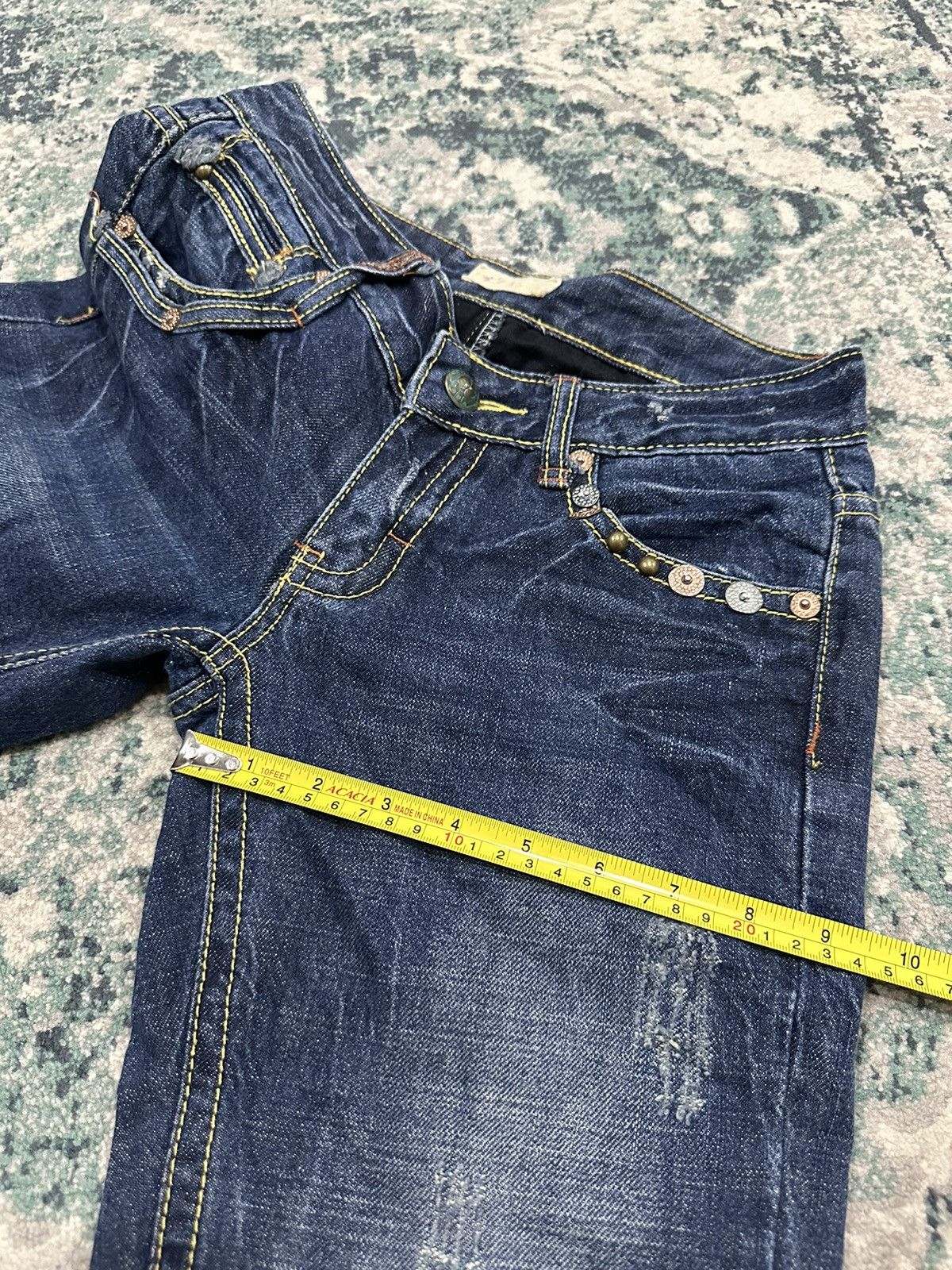 Japanese Brand Japanese Brand Studded Pocket Flare Denim Size US 28 / EU 44 - 16 Thumbnail