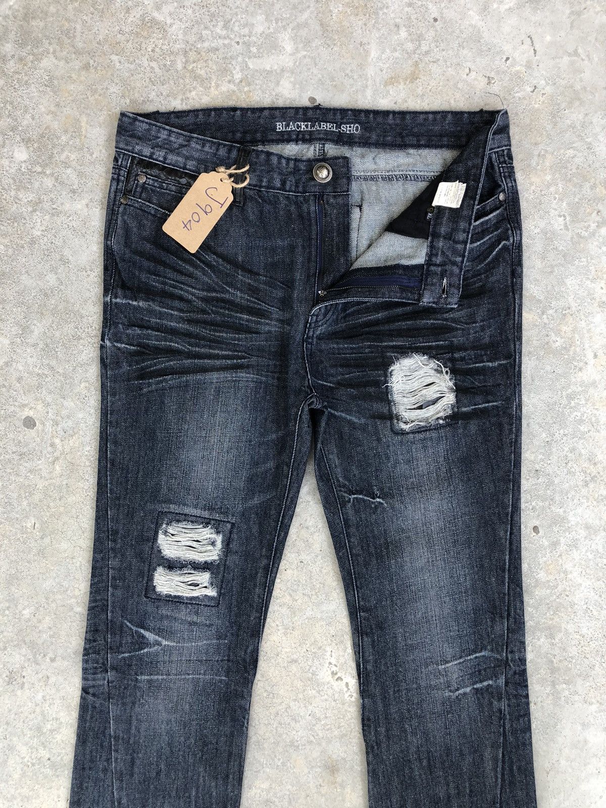 Y2k Blacklabel Sho Flared Jeans Distressed Jeans