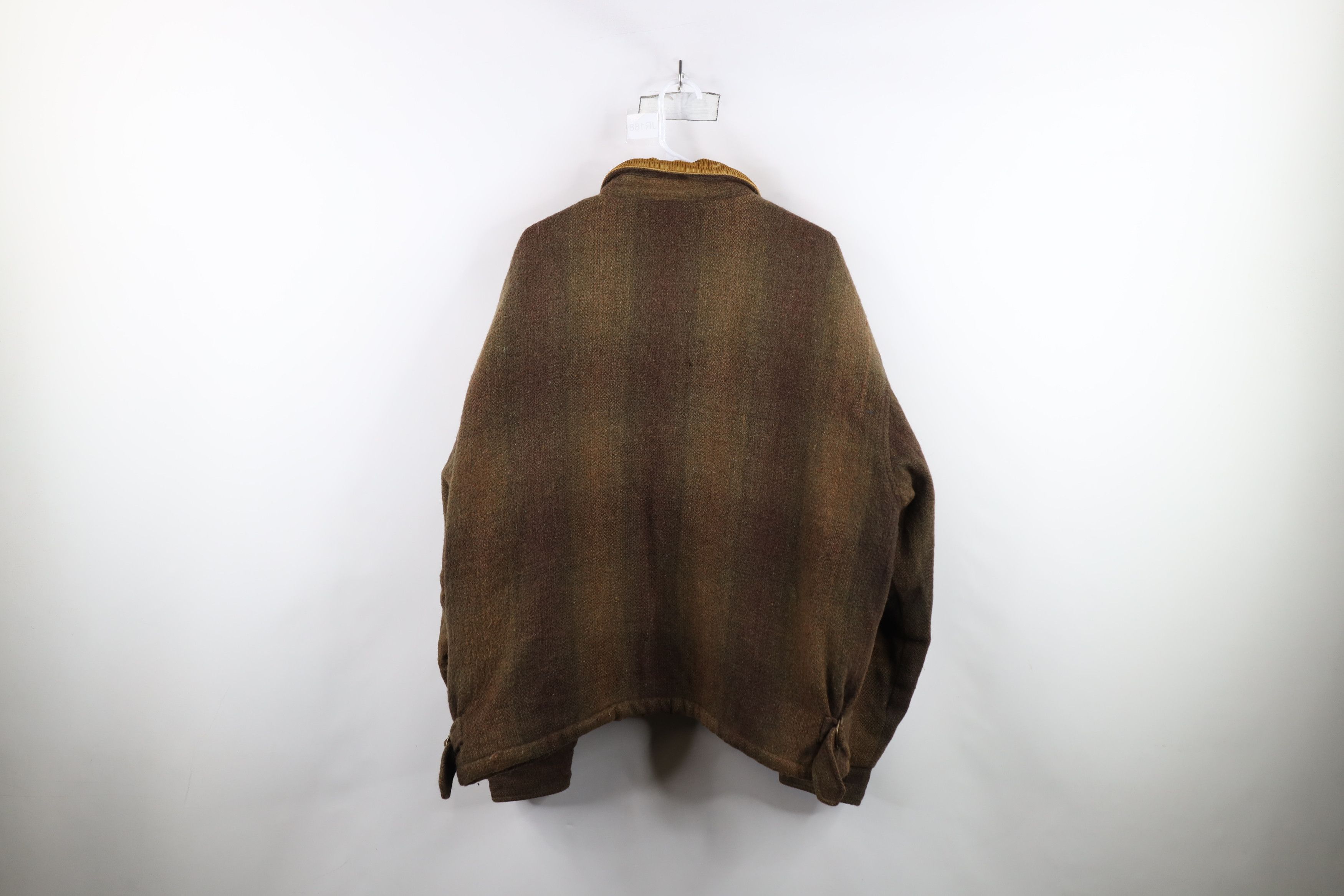 Vintage Vintage 90s Streetwear Back Wool Tweed Quilted Bomber Jacket Size US XL / EU 56 / 4 - 13 Thumbnail