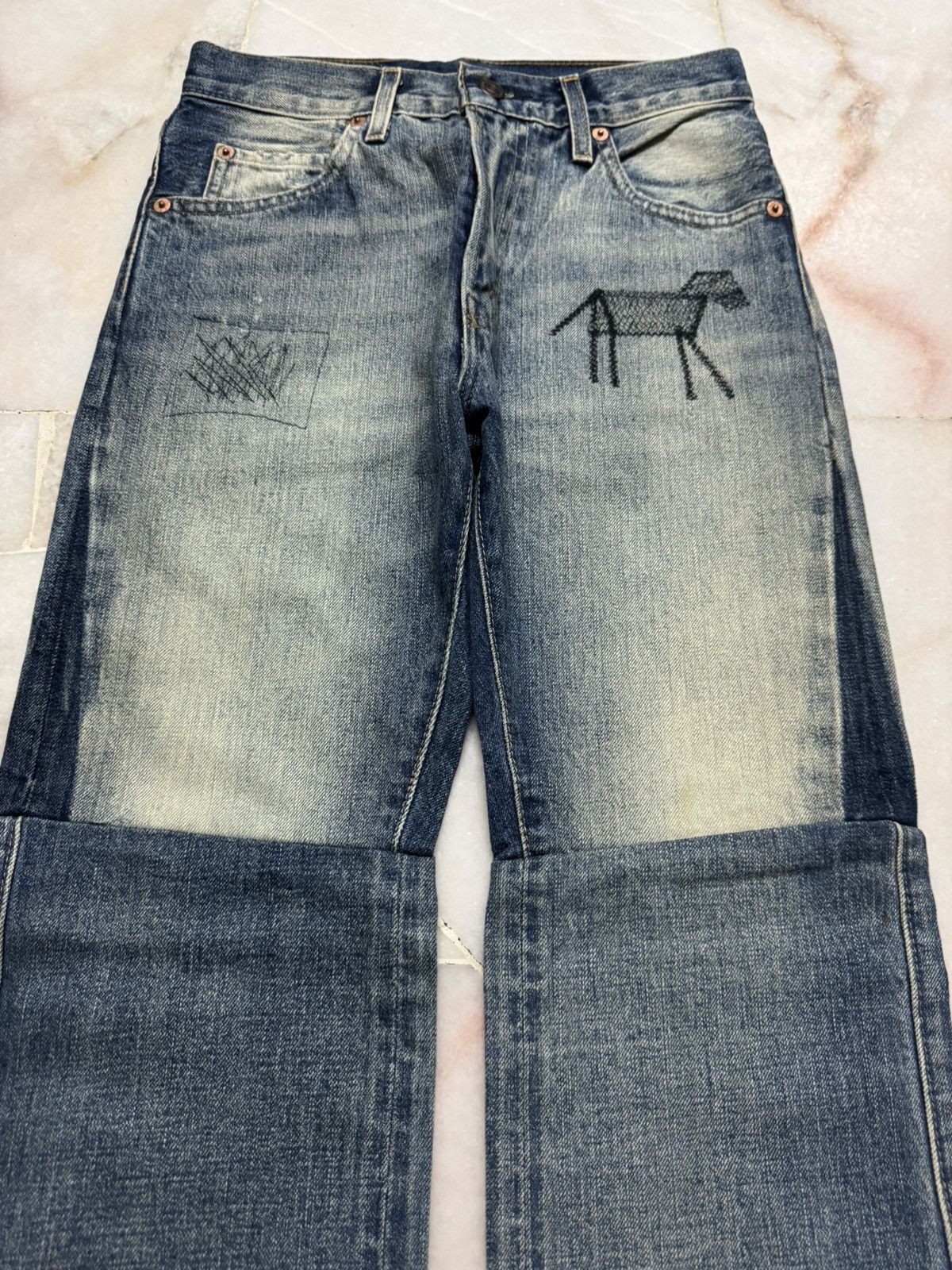 Levi's 💥RARE SELVEDGE💥LEVI'S ( LVC ) 505 BELL BOTTOM BIG E MUDWASH Size US 26 / EU 42 - 4 Thumbnail