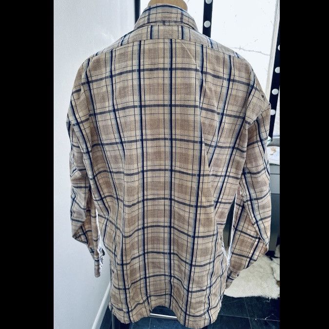 Levi's × Levi's Vintage Clothing × Vintage VINTAGE 1970s LEVI'S SHIRT BUTTON FRONT TAN BLUE PLAID XL Size US XL / EU 56 / 4 - 6 Thumbnail