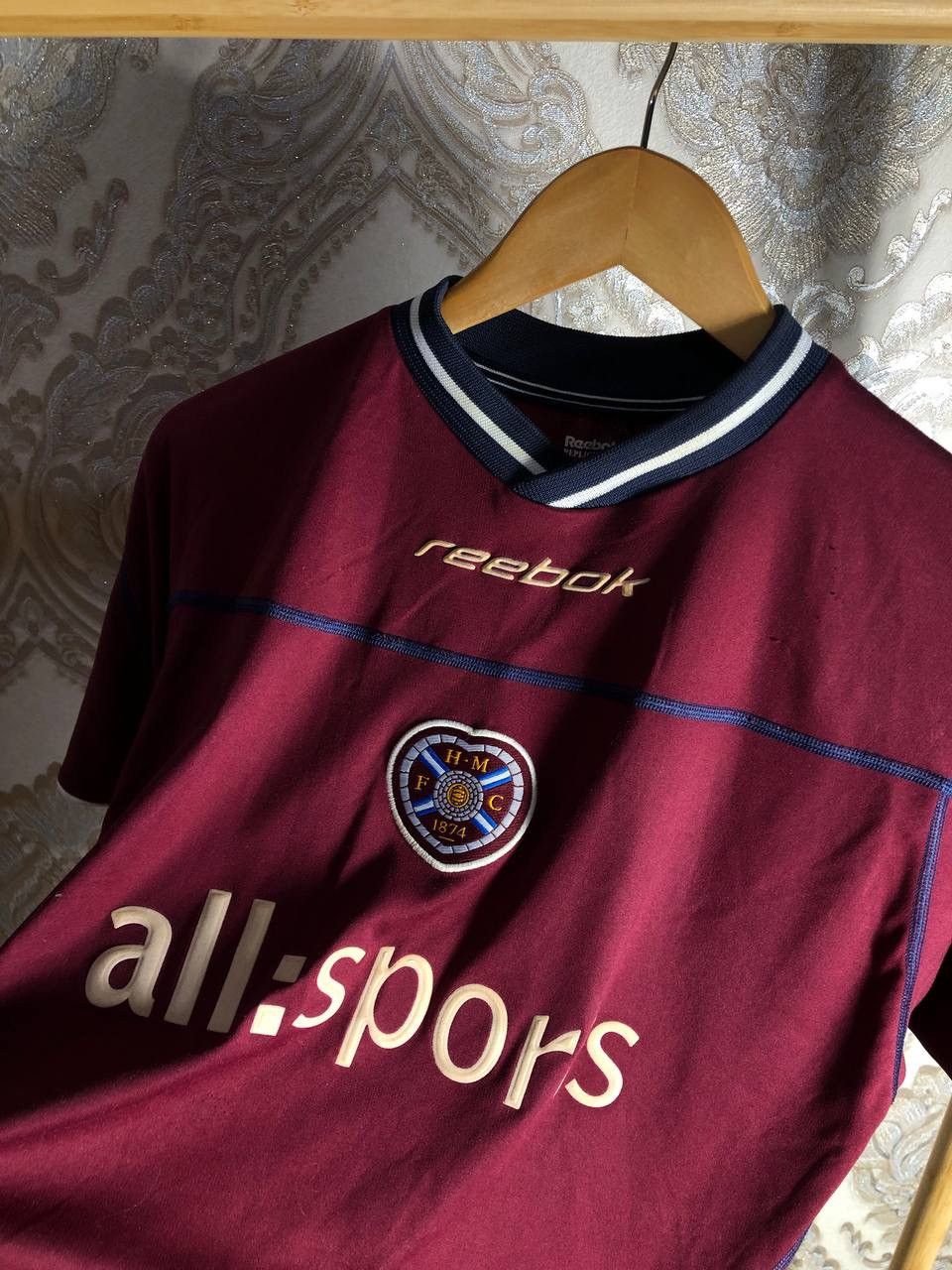 Reebok × Vintage VERY RARE REEBOK FC HM HEART OF MIDLOTHIAN SOCCER JERSEY 90s Size US M / EU 48-50 / 2 - 3 Thumbnail