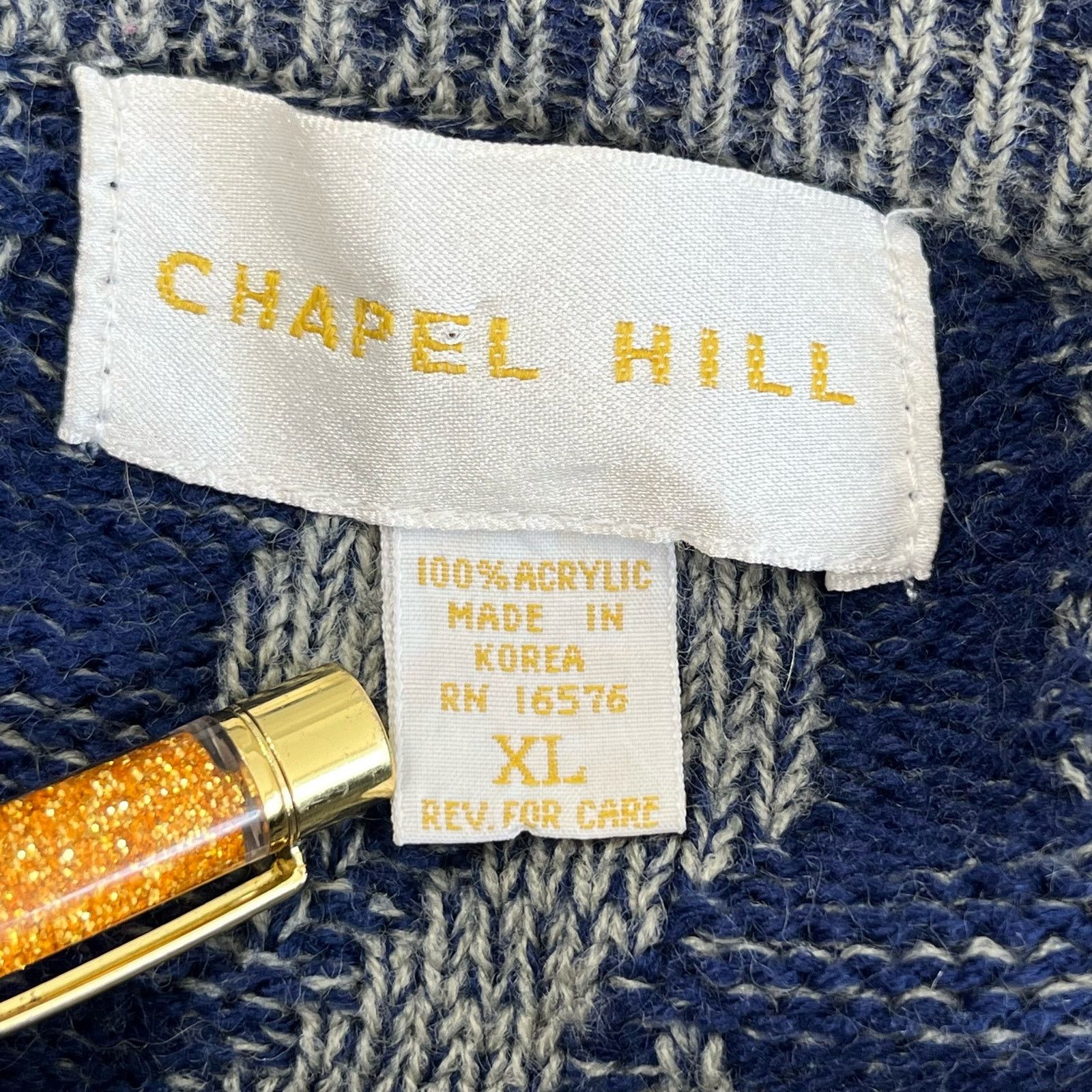 Other Vintage Chapel Hill Gray Blue Long Sleeve Geometric Sweater Size US XL / EU 56 / 4 - 3 Thumbnail