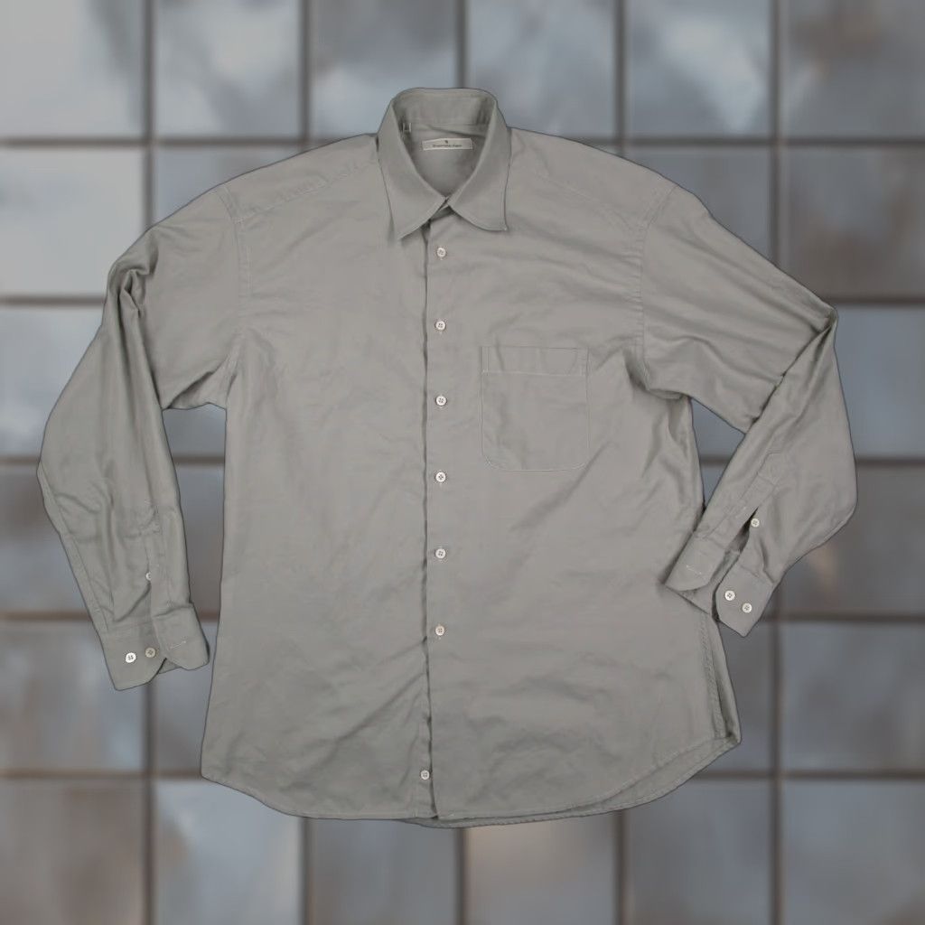 Ermenegildo Zegna Ermenegildo Zegna Shirt Mens 16.5 Gray 42 Cotton Dress Button Front Long Sleeve Size 42R - 1 Thumbnail