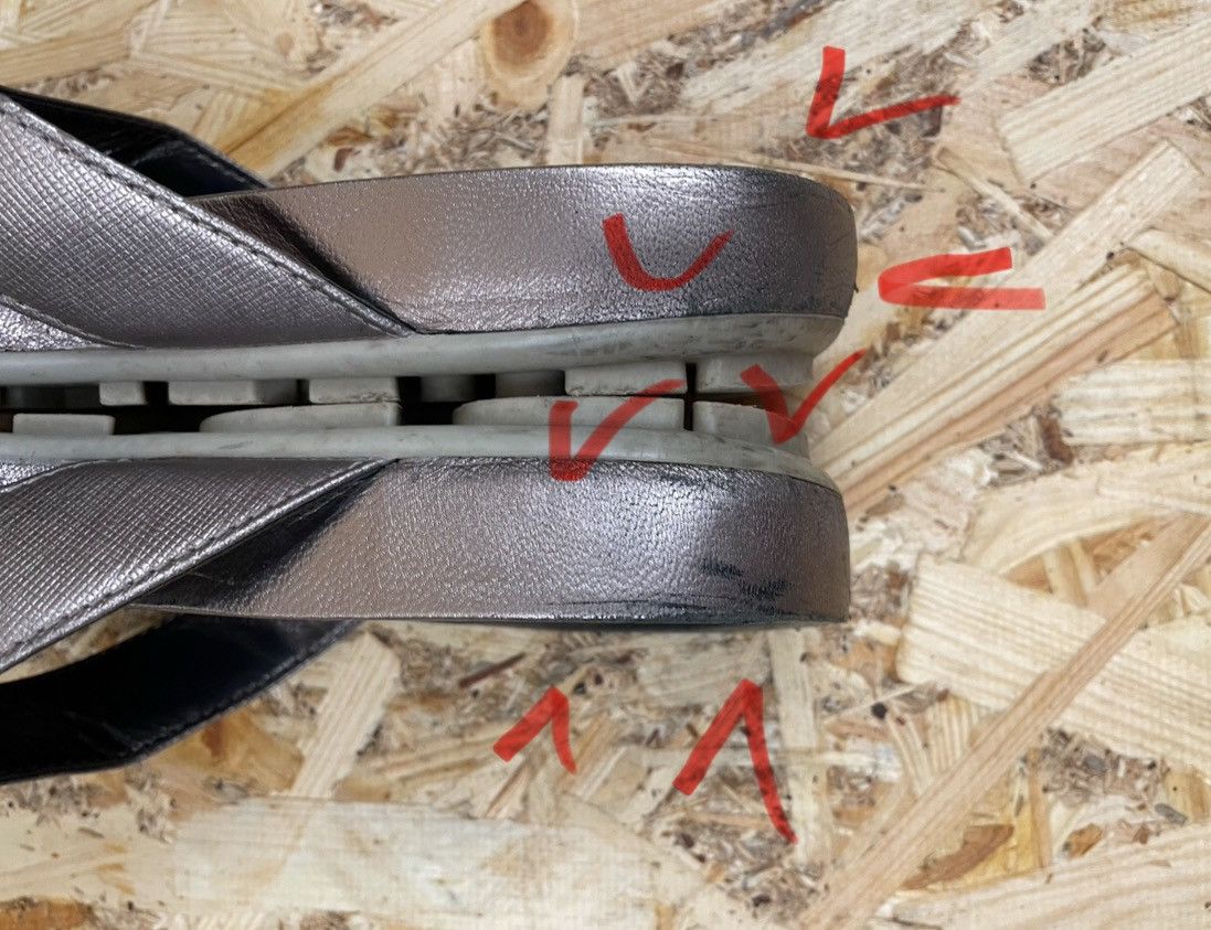 Prada Prada sandals size 39 silver Size US 9 / IT 39 - 12 Thumbnail