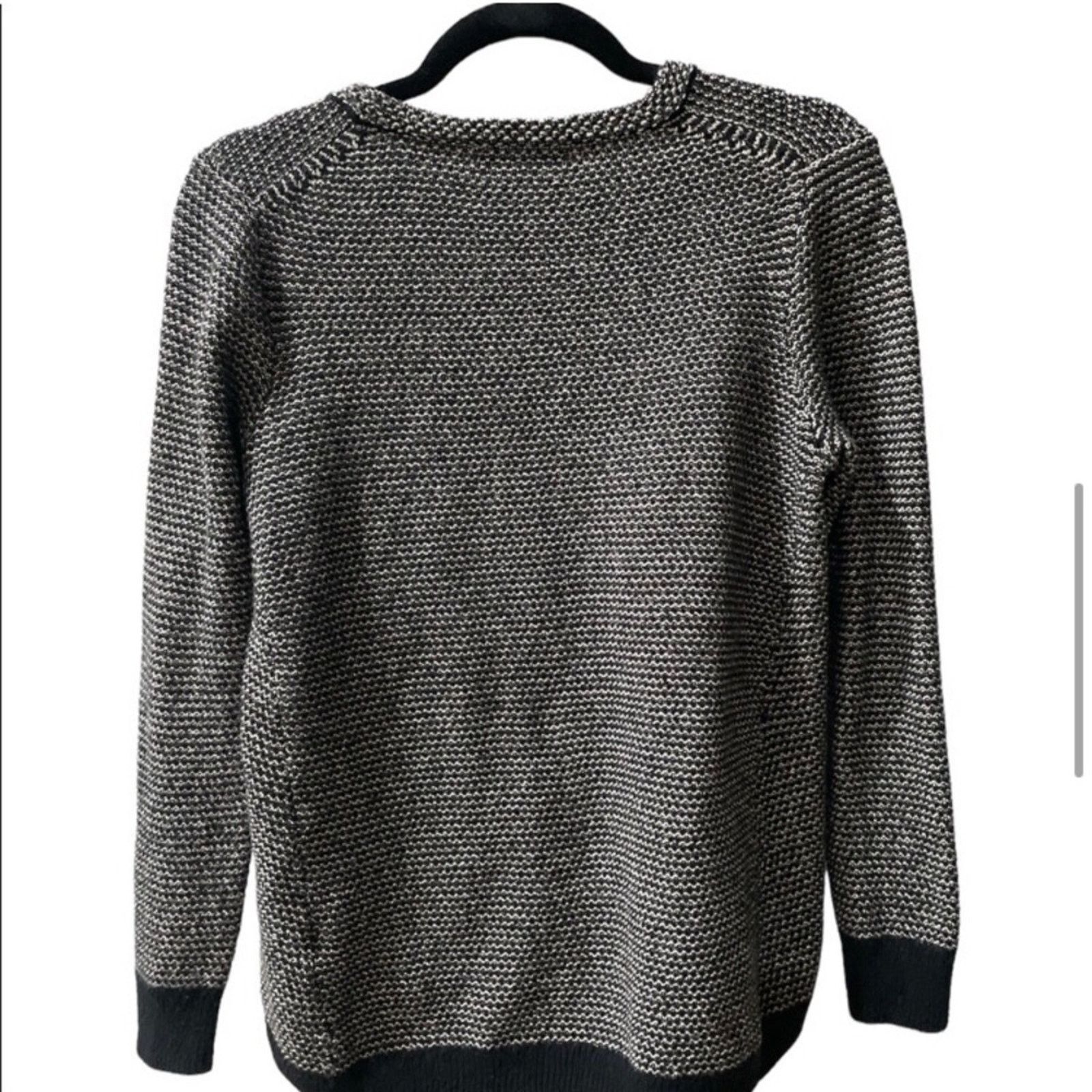 Madewell Madewell Black White Knit Crewneck Long Sleeve Sweater Top Size S / US 4 / IT 40 - 3 Thumbnail