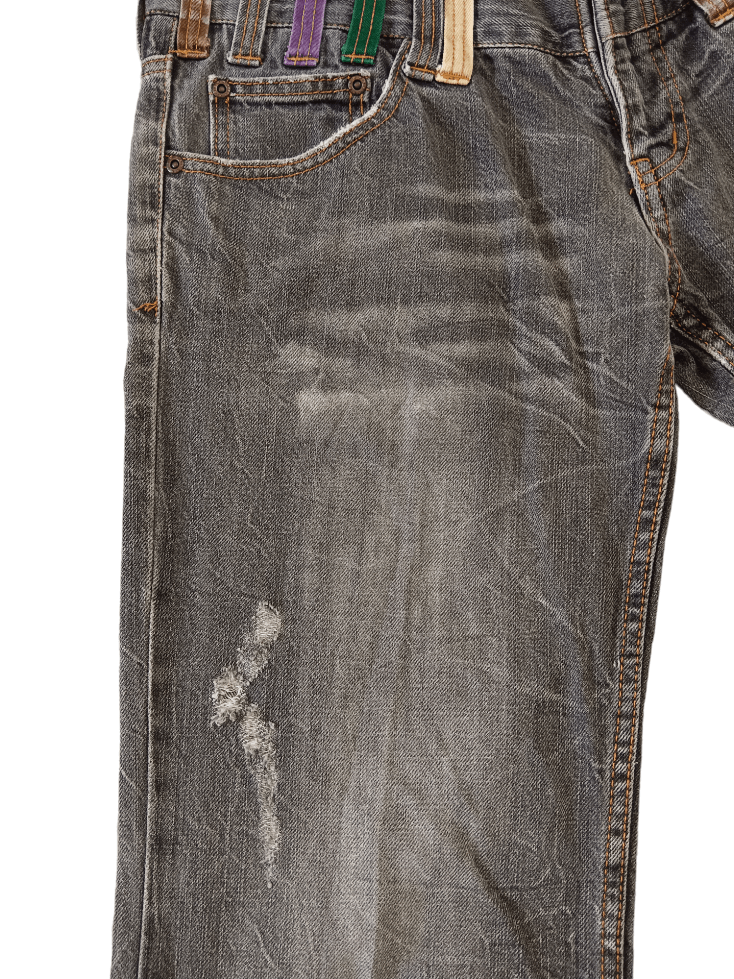 Japanese Brand Nylaus Seditionaries Distressed Double Waist Punk Jeans Size US 29 - 6 Thumbnail