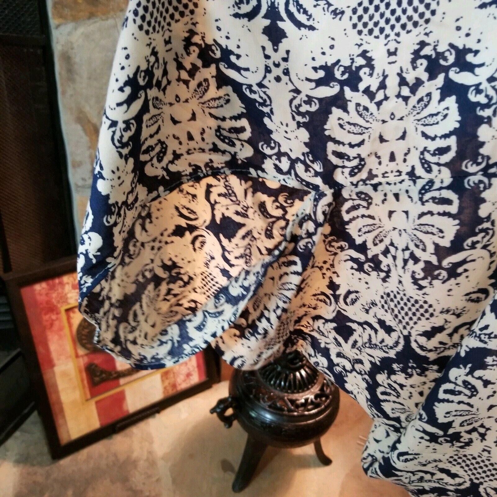 Designer Unbranded Womens Shawl Blue And Tan One Size open front Size ONE SIZE - 5 Thumbnail