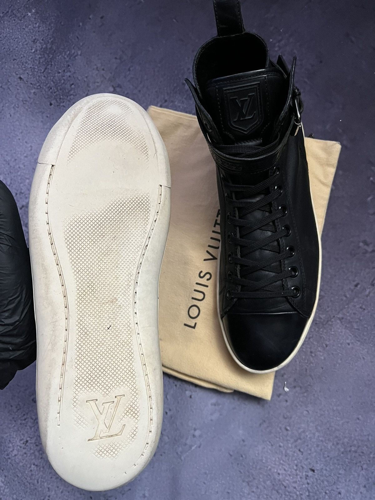 Louis Vuitton LOUIS VUITTON Montant LV Trainer leather high trainers Size US 9 / EU 42 - 8 Thumbnail