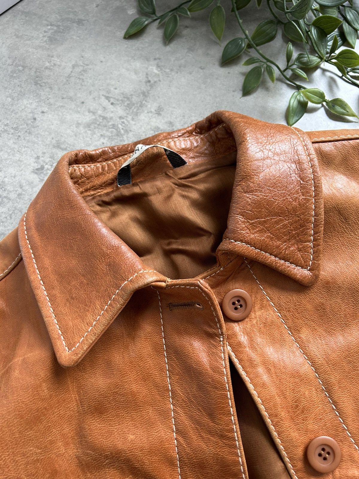 Vintage Leonardo 100 % leather jacket made in Italy Size M / US 6-8 / IT 42-44 - 8 Thumbnail