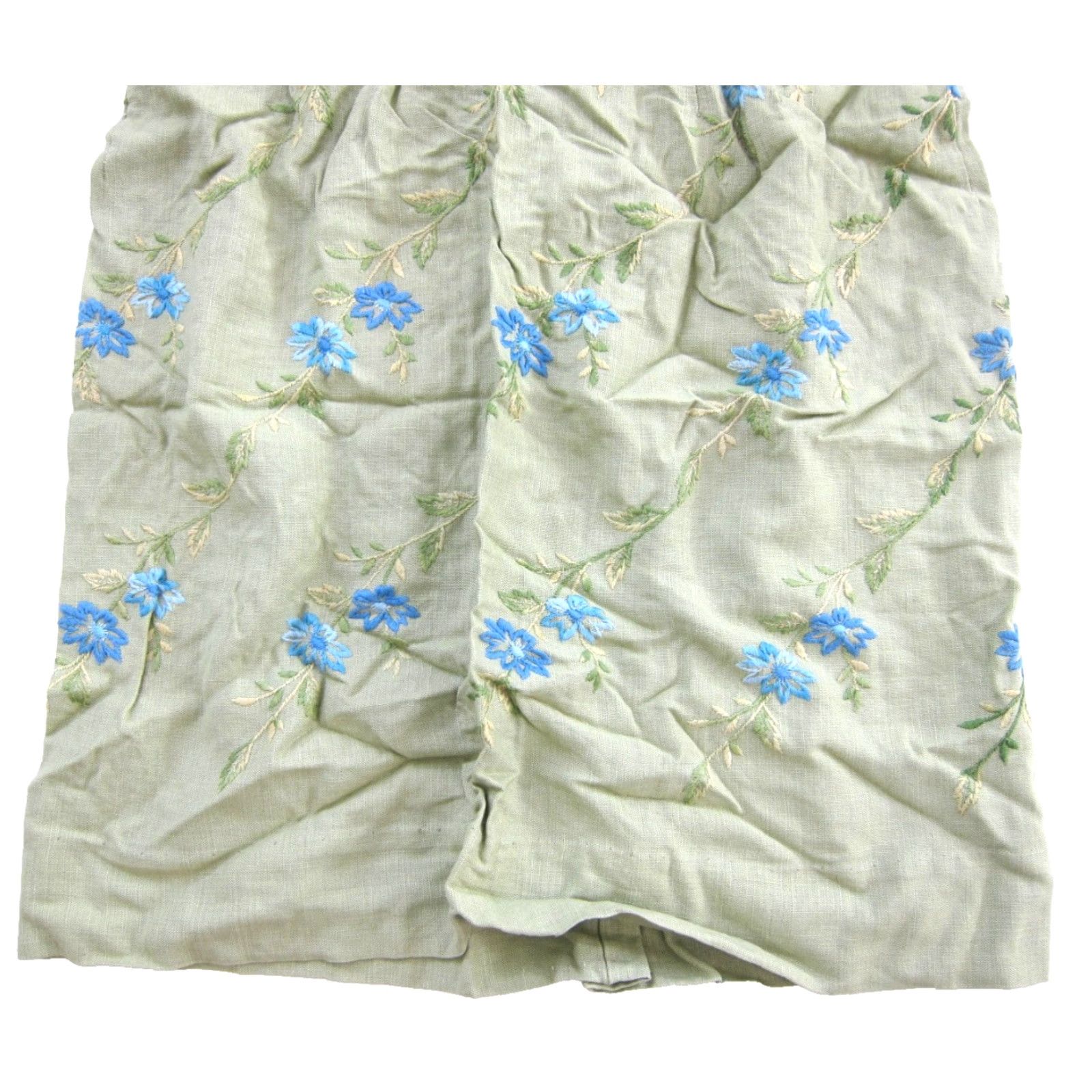 Vintage VINTAGE GLASS NEW York Green Blue Floral Embroidered Short Sleeve Sheath Dress S Size 28" / US 6 / IT 42 - 5 Thumbnail