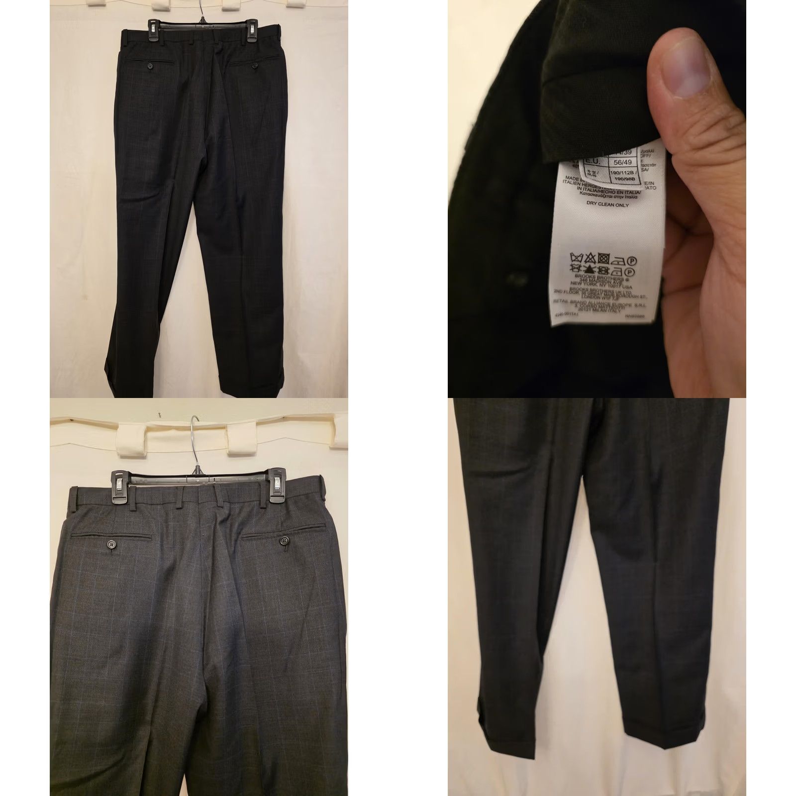 Brooks Brothers Brooks Brothers Madison Suit Mens 44 Gray Plaid 2 Piece Jacket Pants Italy Wool 39x29 Regular Notch Lapel Four-Button Cuffed Size 44R - 11 Thumbnail