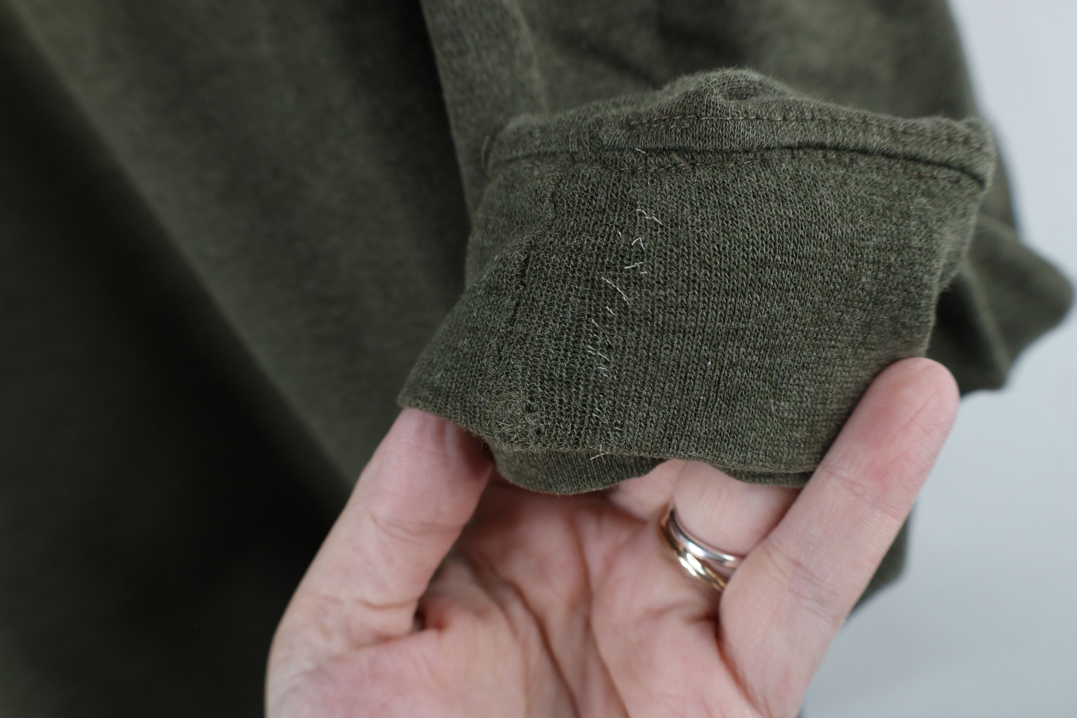 Lands' End × Vintage Vintage 90s Lands End Blank Mock Neck T-Shirt Green USA Size US L / EU 52-54 / 3 - 7 Thumbnail
