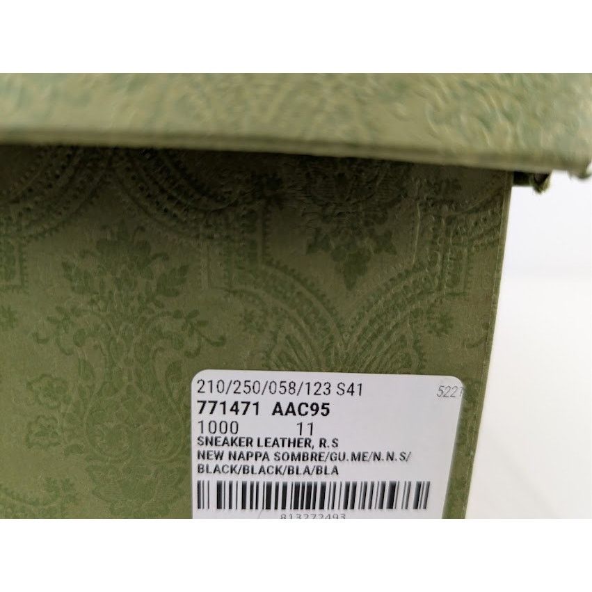 Gucci o1rshd1 Ripple Leather Sneakers in Black Size US 11.5 / EU 44-45 - 20 Thumbnail