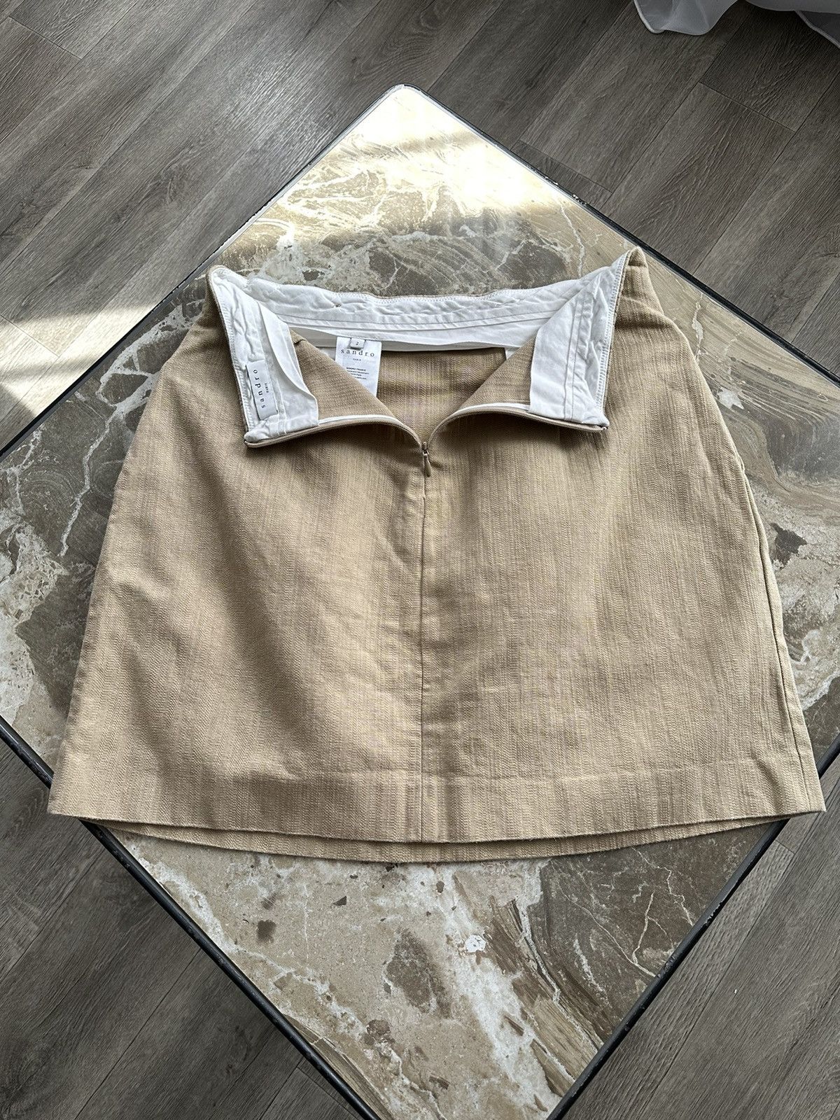 Designer × Sandro 🫧 Sandro Paris Mini Linen Skirt Size 26" / US 2 / IT 38 - 11 Thumbnail