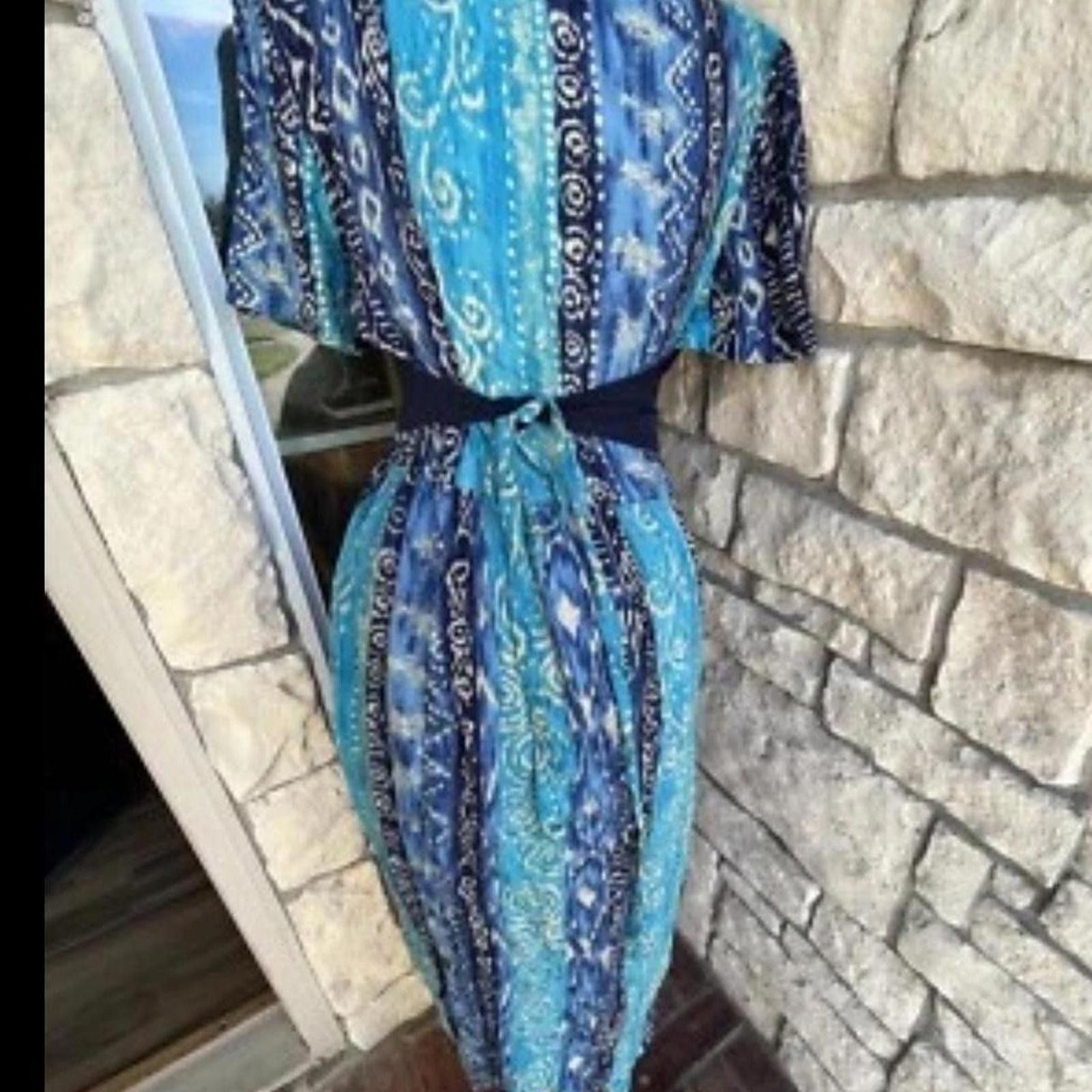 Other Blue and white vintage 90s maxi dress #retrofashion Size M / US 6-8 / IT 42-44 - 2 Thumbnail