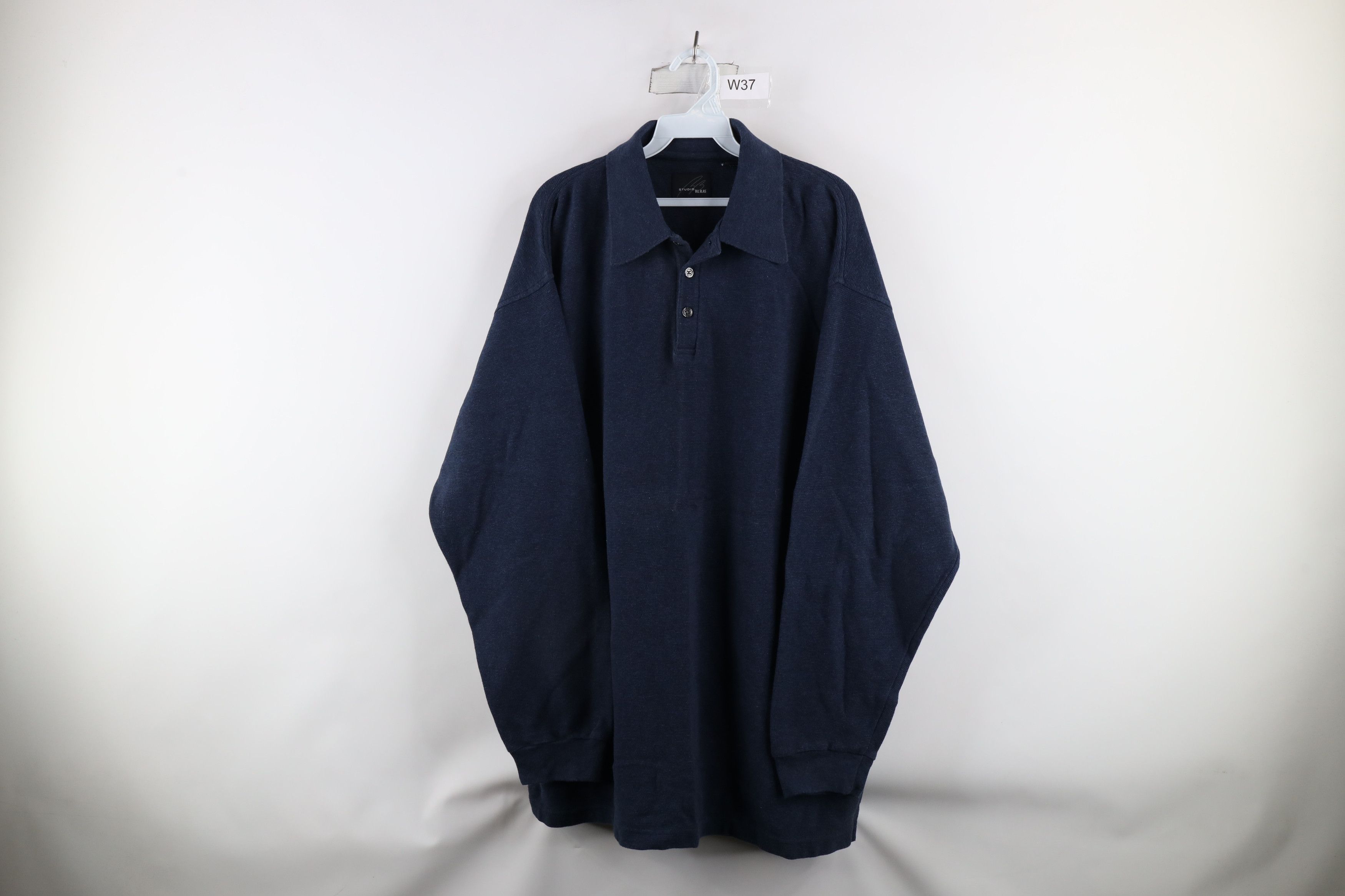 Vintage Vintage 90s Streetwear Heavyweight Ribbed Long Sleeve Polo Size US XL / EU 56 / 4 - 1 Thumbnail
