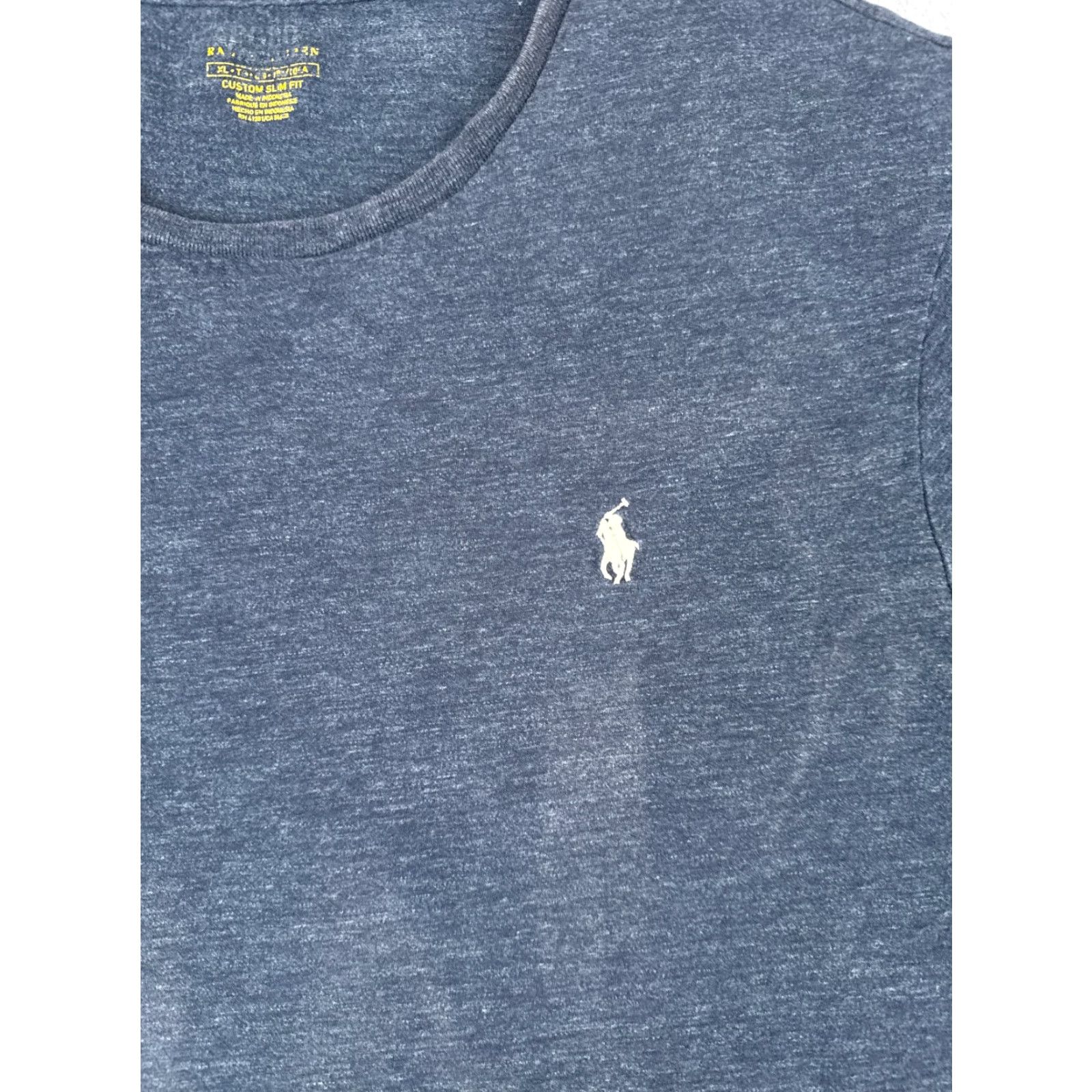 Ralph Lauren VINTAGE Ralph Lauren Shirt Adult XL Blue Crew Neck Cotton Jersey Slim Fit Embroidered Logo 90s Mens Size US XL / EU 56 / 4 - 6 Thumbnail