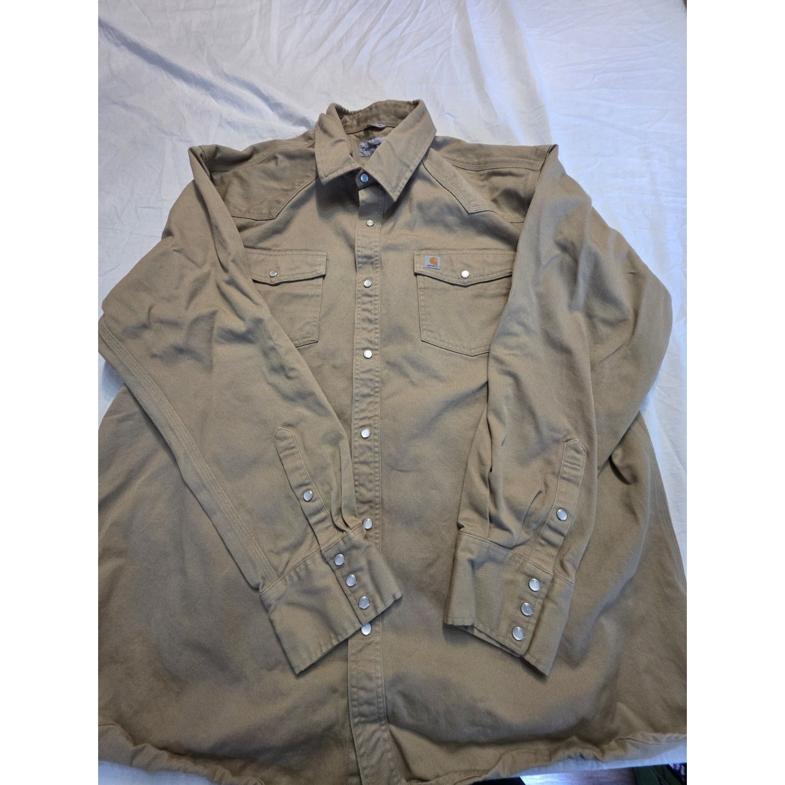 Carhartt Carhartt Pearl Snaps Tan Men's Size 2XL Work Shirt Size US XXL / EU 58 / 5 - 1 Thumbnail