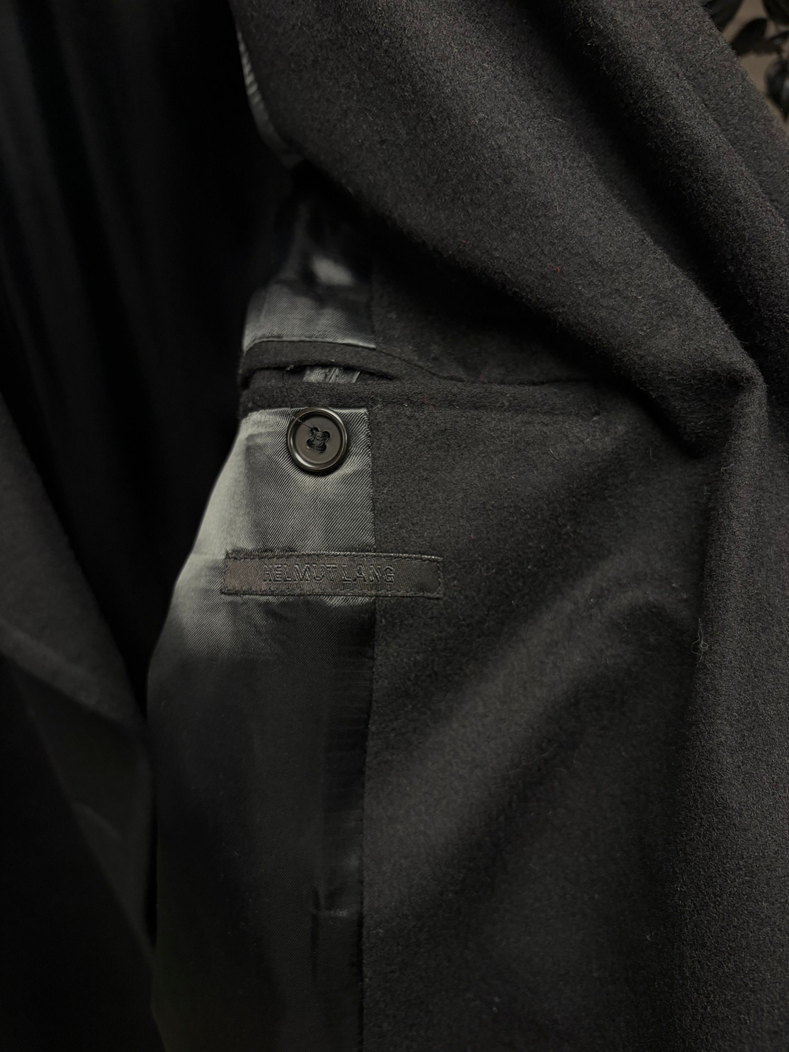 Helmut Lang Vintage Helmut Lang Full Length Black Wool Double Breasted Coat Size S / US 4 / IT 40 - 4 Thumbnail