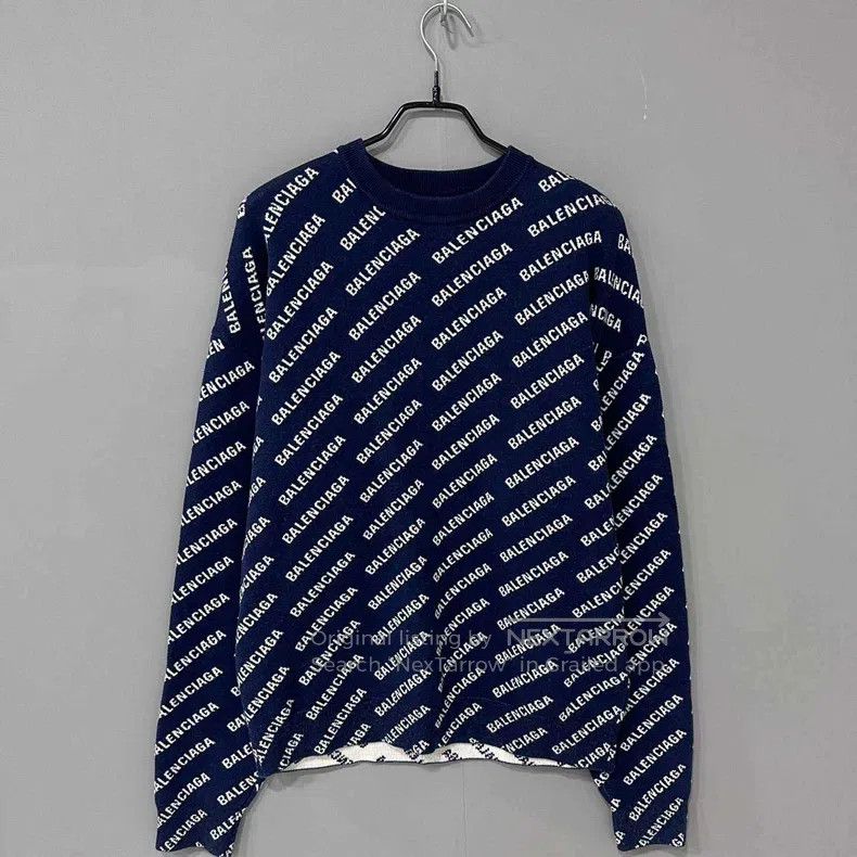 Balenciaga Balenciaga Barrage Full Print Logo Sweater Size US XS / EU 42 / 0 - 3 Thumbnail