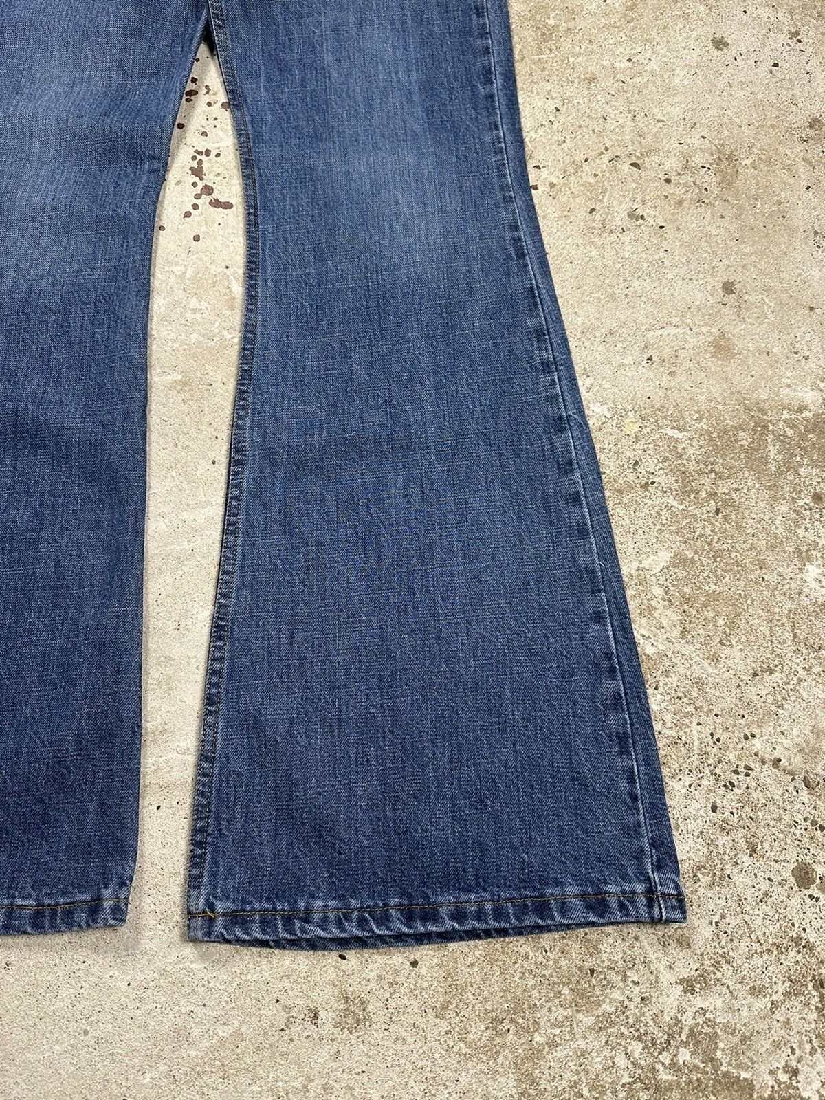 Japanese Brand × Vintage Vintage Y2K Flared Wide Leg Blue Denim Pants Size US 30 / EU 46 - 3 Thumbnail