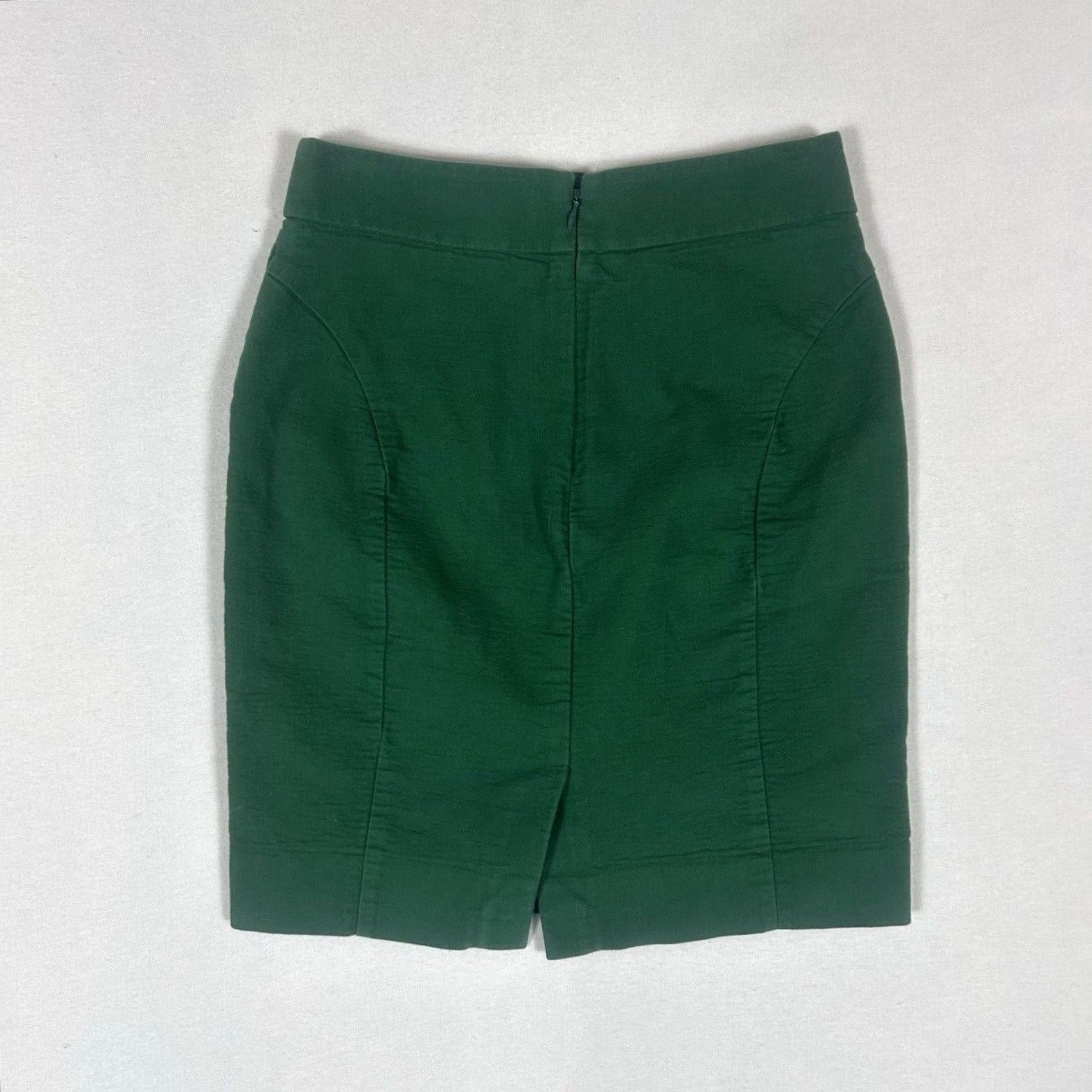 J.Crew VINTAGE J. Crew The Pencil Skirt Womens 0P Petites Green Work Professional Short Office Slit Size 25" / US 0 / IT 36 - 7 Thumbnail