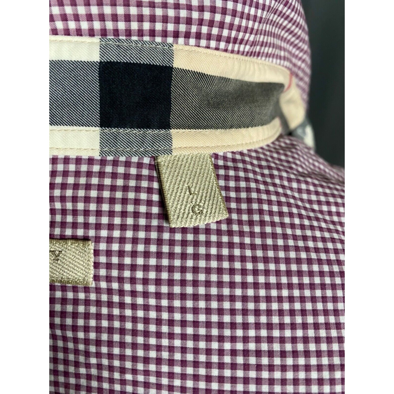 Burberry Burberry Small Logo Men's Red White Checked Longsleeve Shirt Size US L / EU 52-54 / 3 - 12 Thumbnail