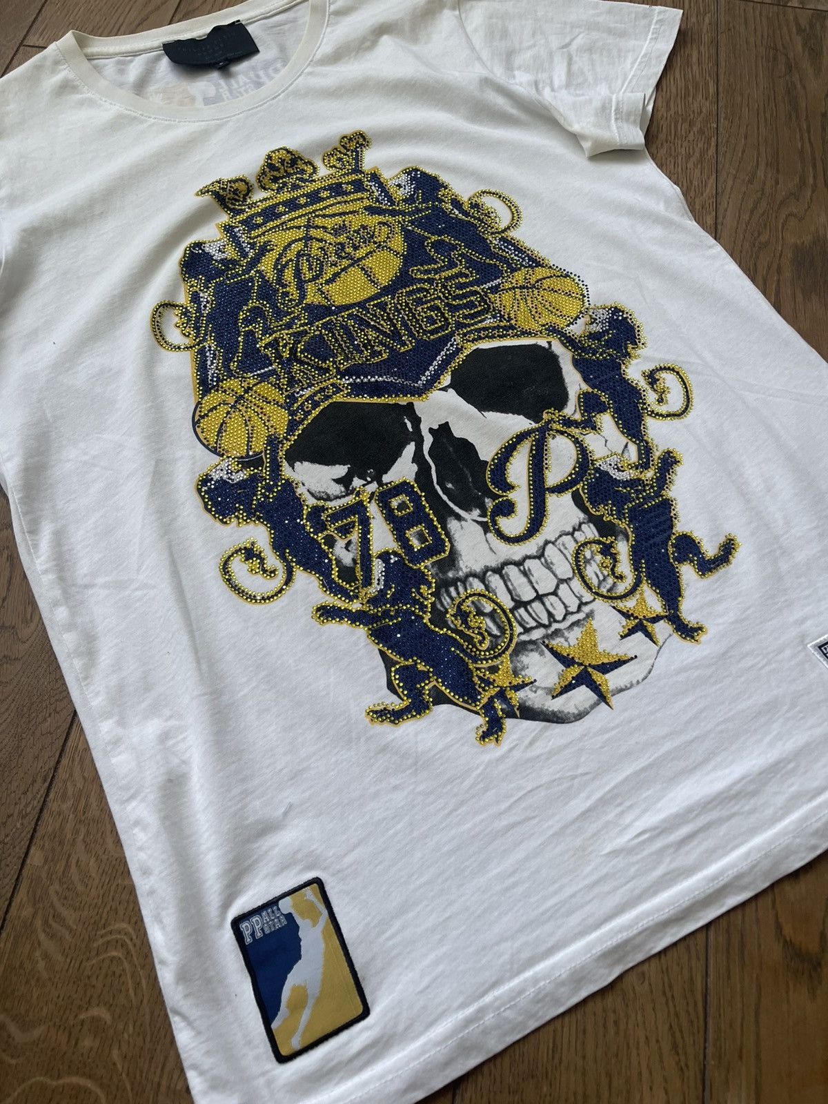Philipp Plein Philipp Plein, Plein Kings 78 'Old' T-shirt Size-Large White Size US L / EU 52-54 / 3 - 3 Thumbnail
