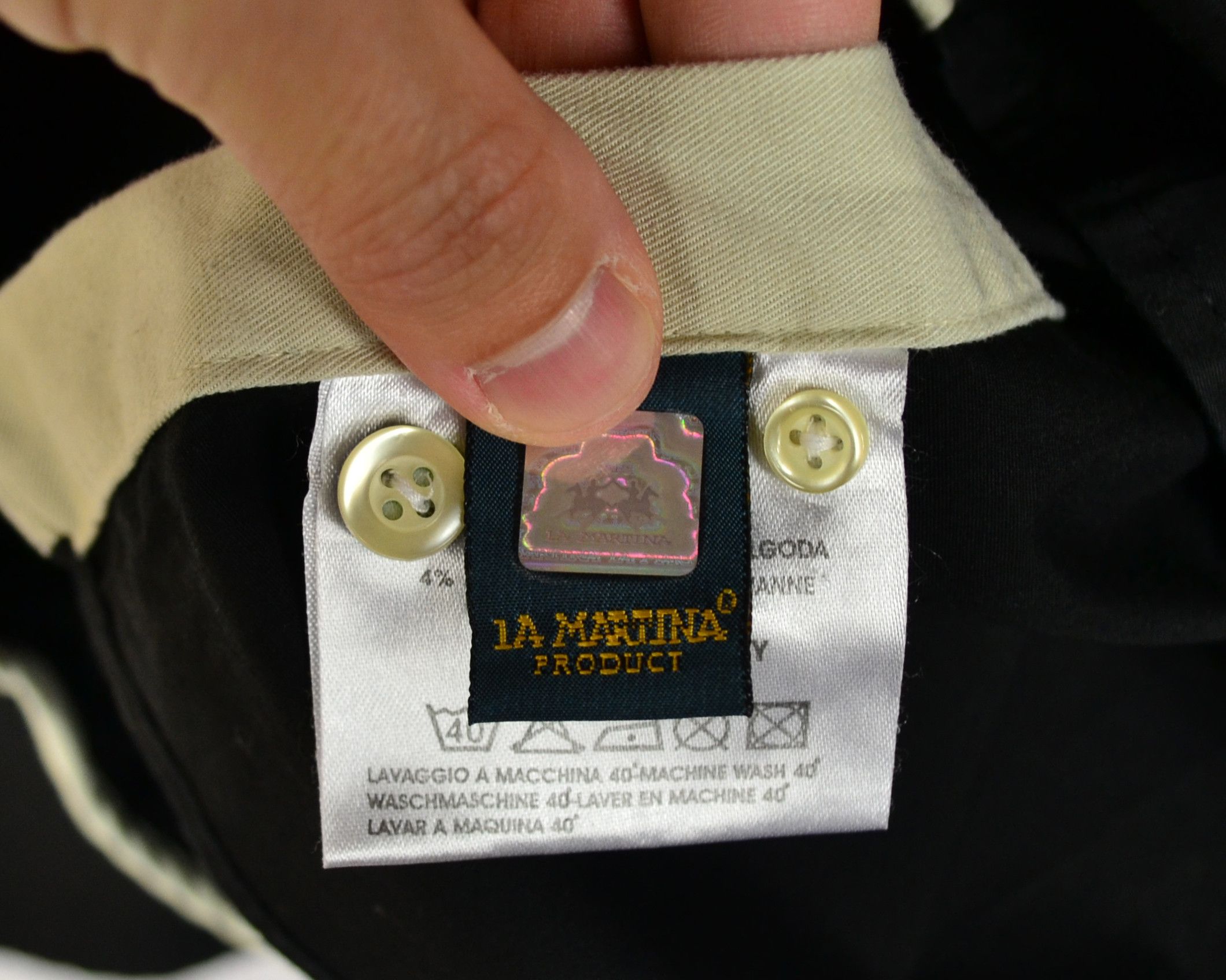 La Martina La Martina Queens Polo Society Black Long Sleeve Shirt Size US XL / EU 56 / 4 - 10 Thumbnail