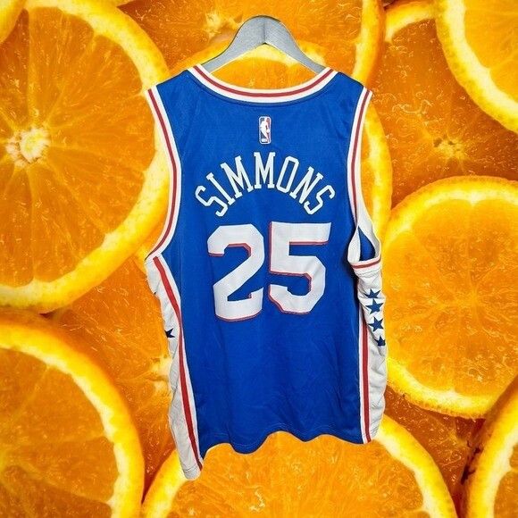 Nike Nike Philadelphia 76ers Jersey NBA Simmons #25 Blue Basketba Size ONE SIZE - 7 Thumbnail