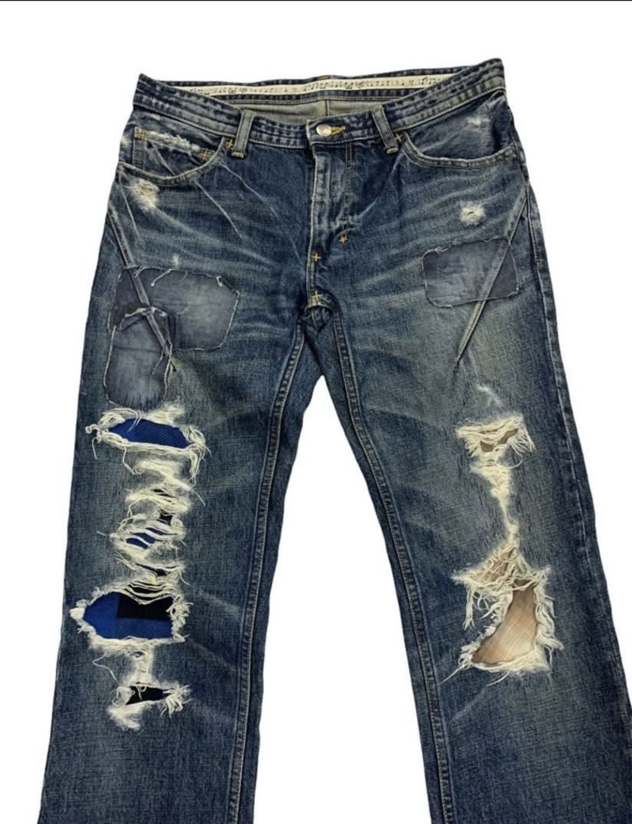Number (N)ine NUMBER NINE N(N) DISTRESSED PATCHWORK DENIM W30 Size US 30 / EU 46 - 4 Thumbnail