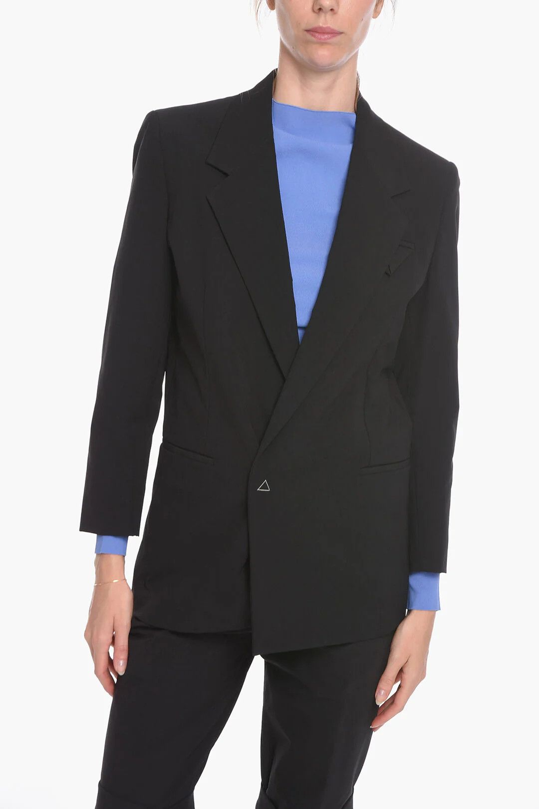 Bottega Veneta og1mm0426 Nylon Canvas Single-Breasted Blazer in Black Size XS / US 0-2 / IT 36-38 - 1 Thumbnail