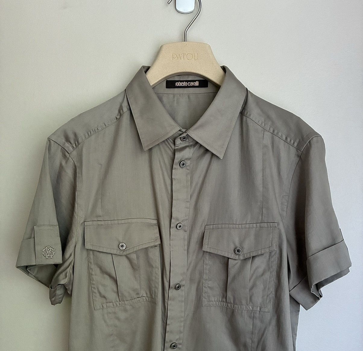 Roberto Cavalli Roberto Cavalli Silk Snap Button Military Shirt Size US M / EU 48-50 / 2 - 6 Thumbnail