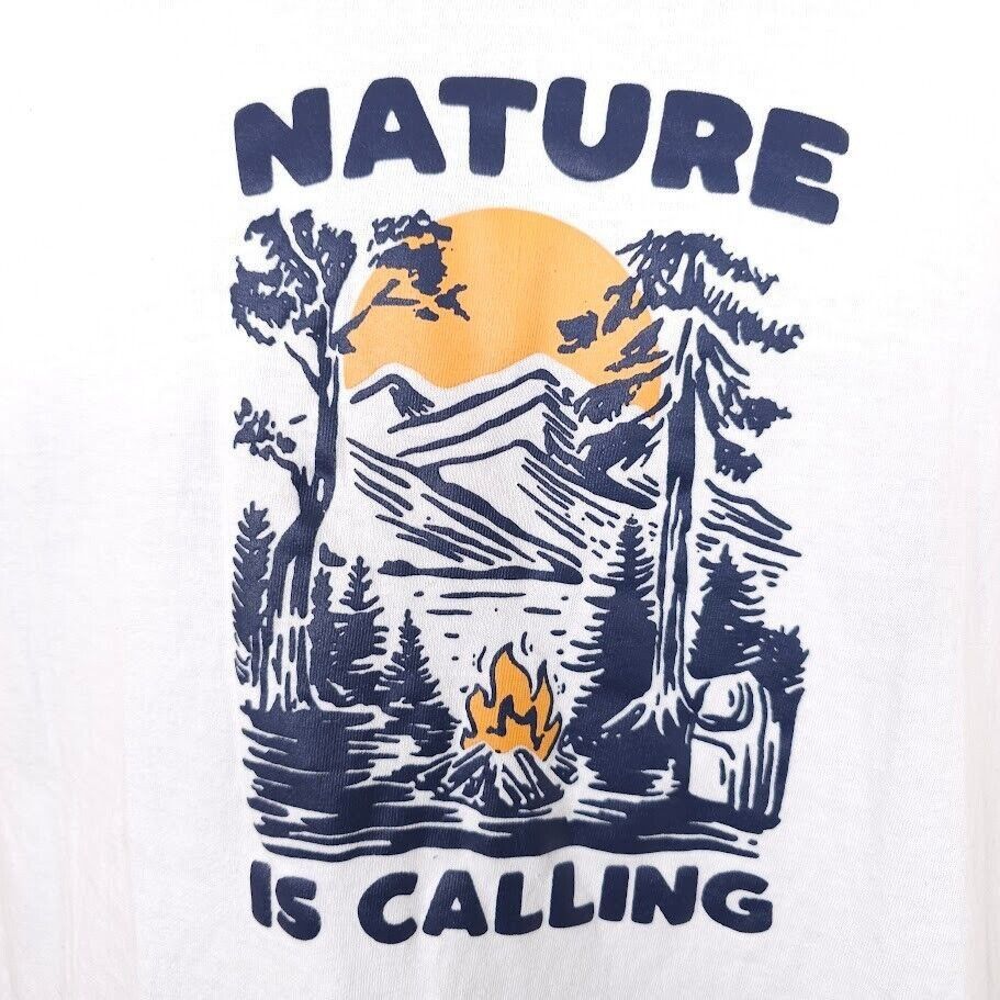 Other Camping T Shirt Mens Size Medium White Nature Is Calling Size US M / EU 48-50 / 2 - 2 Thumbnail