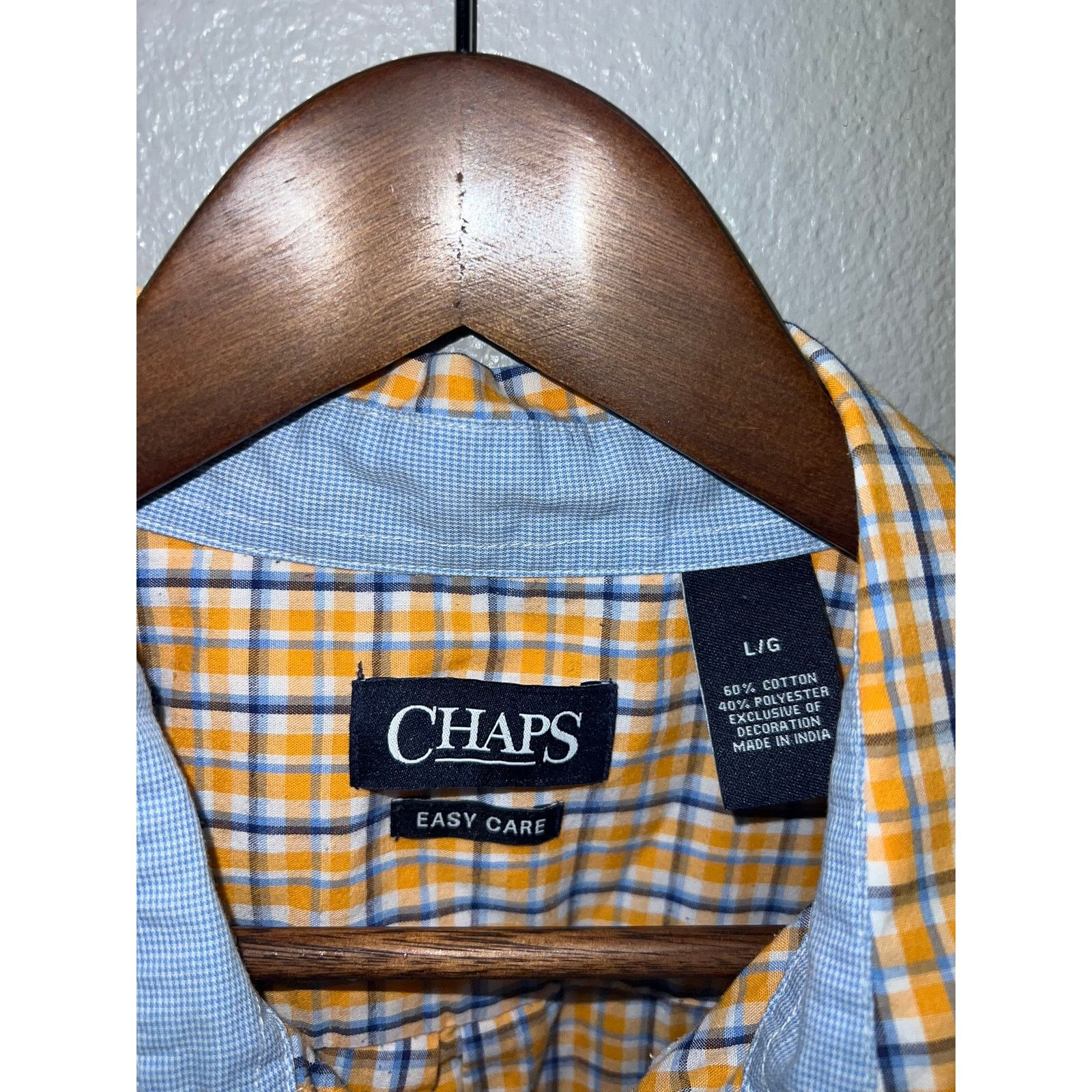 Chaps Chaps Button Up Shirt Orange Blue Easy Care office Summer L Size US L / EU 52-54 / 3 - 6 Thumbnail