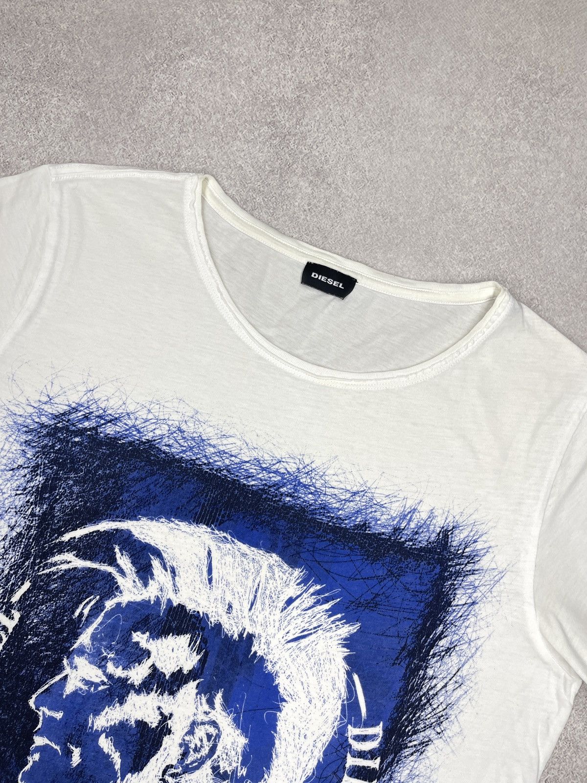 Diesel Mens Diesel T Shirt White Big Logo Punk Y2K Size M Size US M / EU 48-50 / 2 - 5 Thumbnail