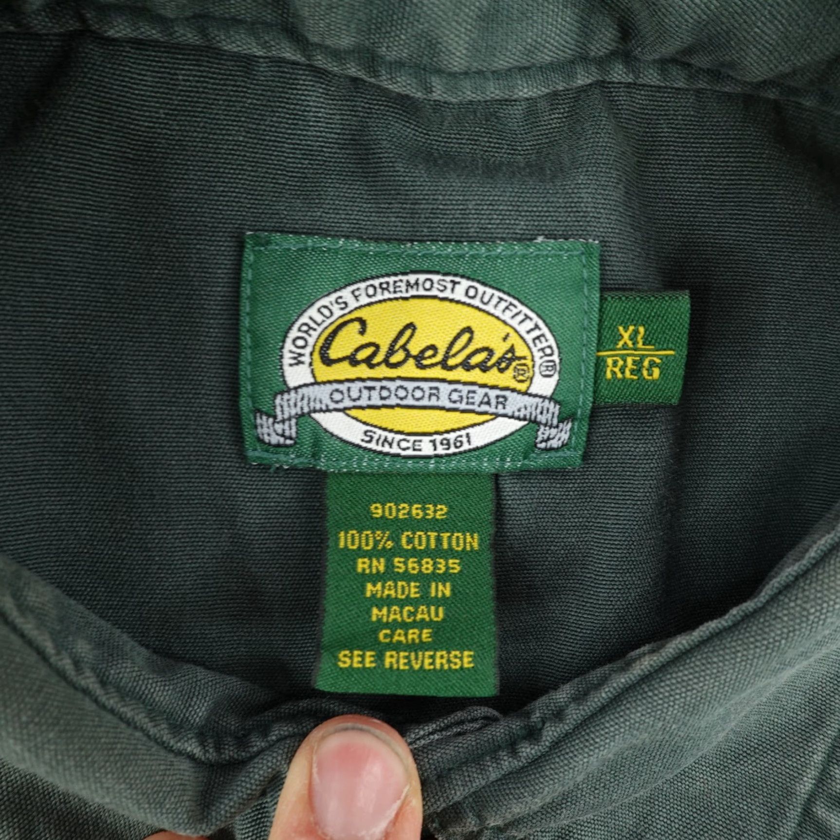 Vintage Cabela's Shirt Men XL Green Canvas Button-Up Outdoor Pocket Shirt Mens Size US XL / EU 56 / 4 - 7 Thumbnail